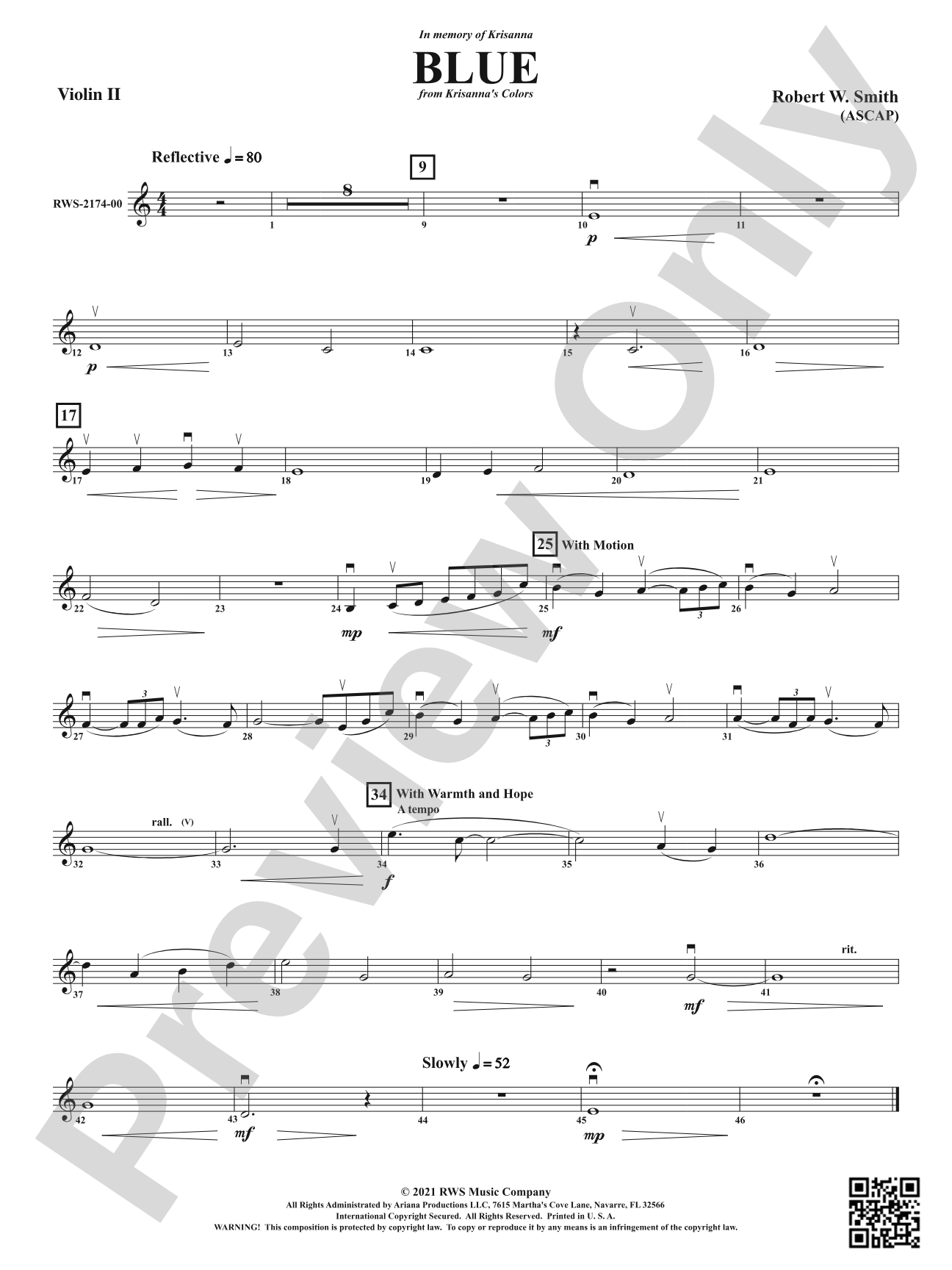 Blue - From Krisanna's Colors: 2nd Violin