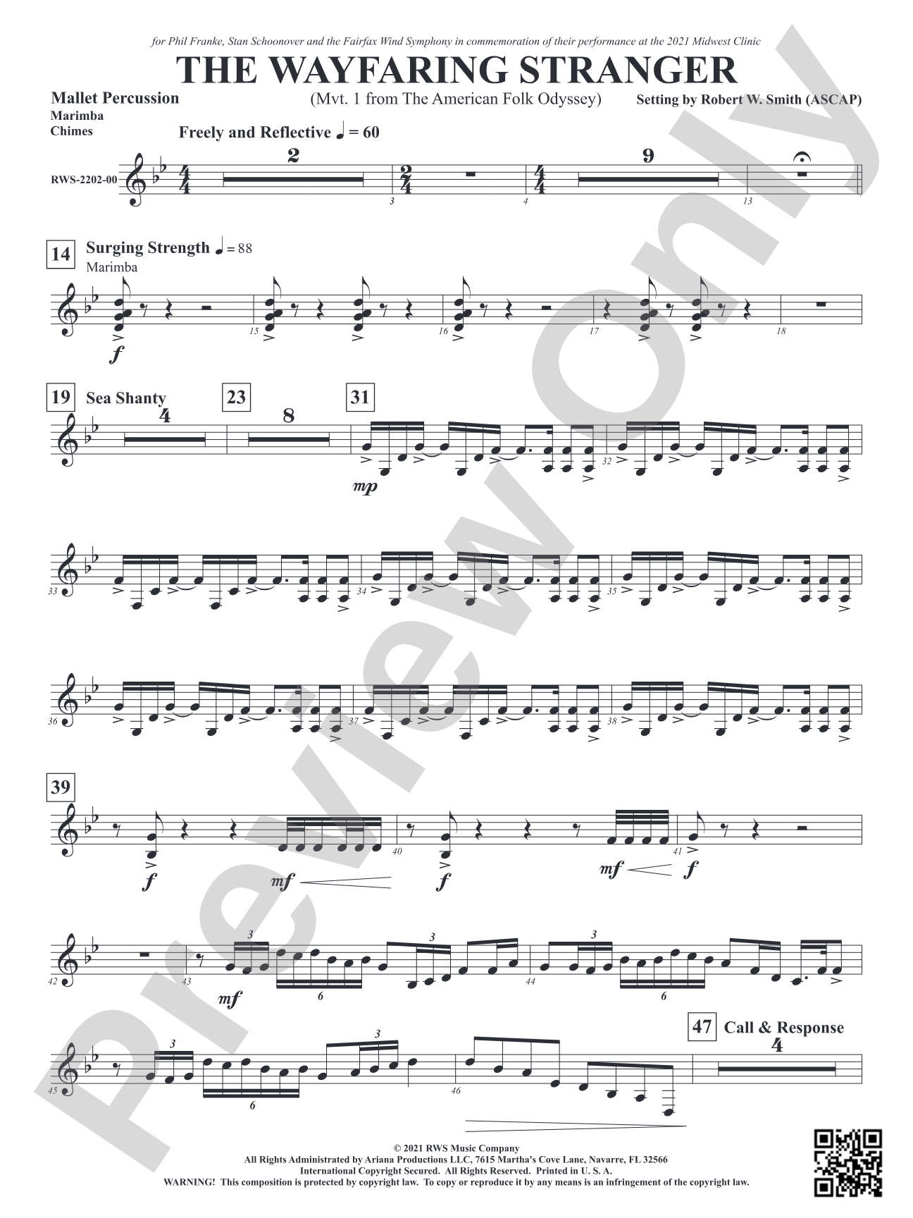 The Wayfaring Stranger - Mvt. 1 from <i>The American Folk Odyssey</i>: Mallets