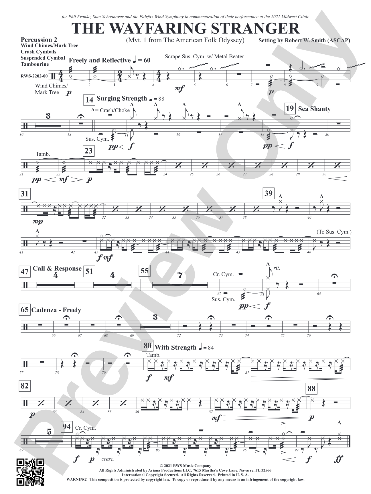 The Wayfaring Stranger - Mvt. 1 from <i>The American Folk Odyssey</i>: 2nd Percussion