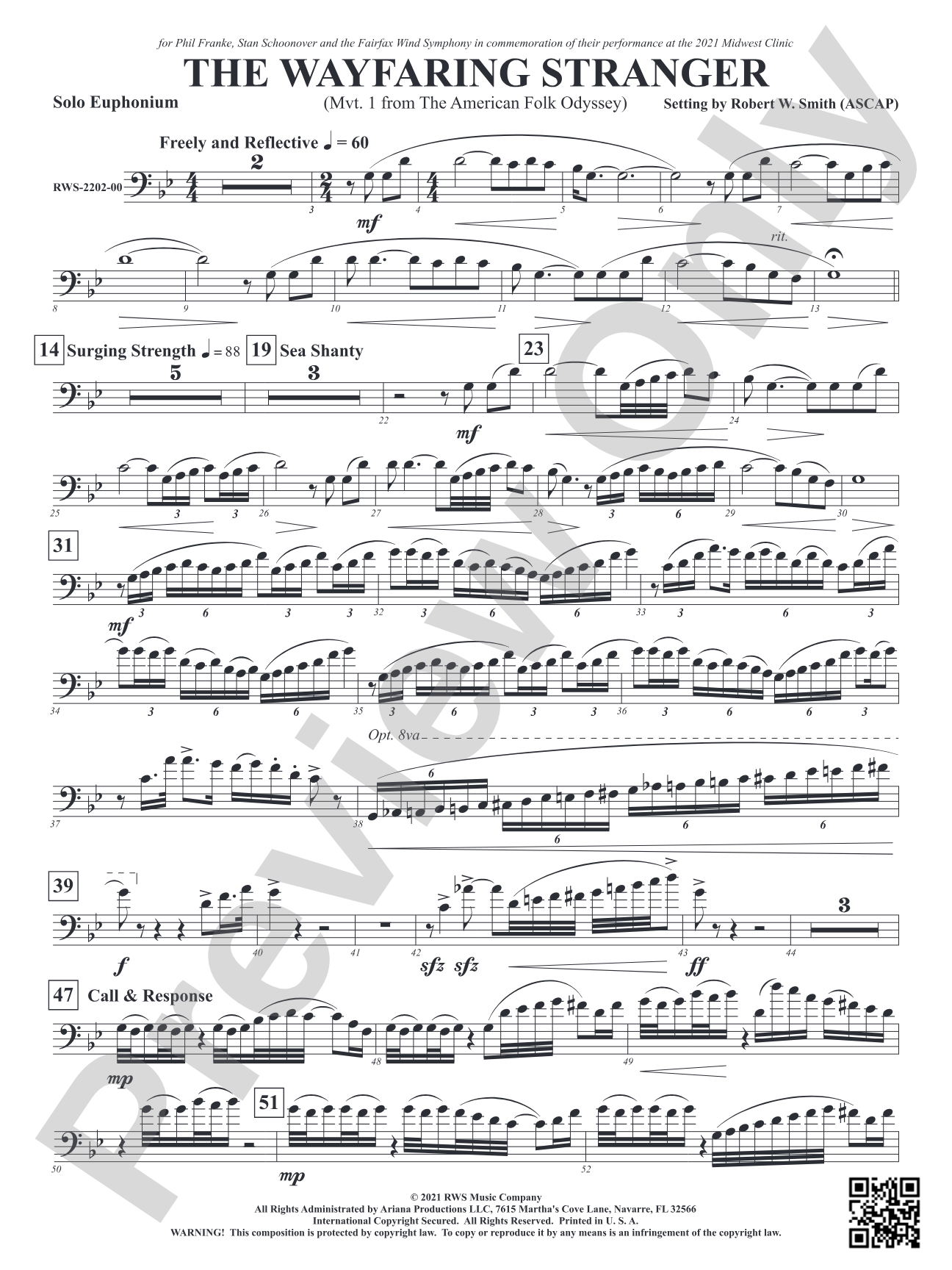 The Wayfaring Stranger - Mvt. 1 from <i>The American Folk Odyssey</i>: Solo Euphonium