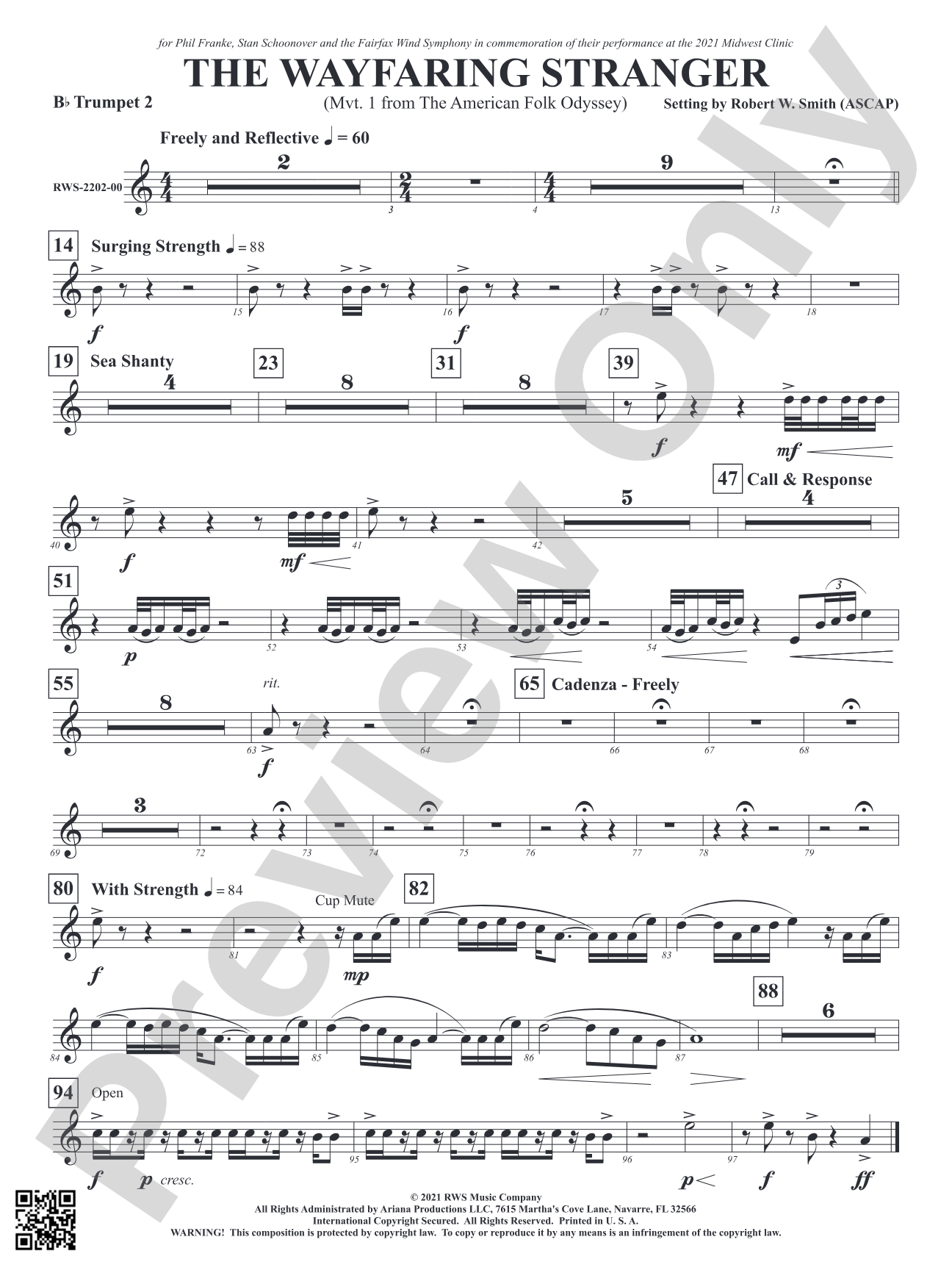 The Wayfaring Stranger - Mvt. 1 from <i>The American Folk Odyssey</i>: 2nd B-flat Trumpet