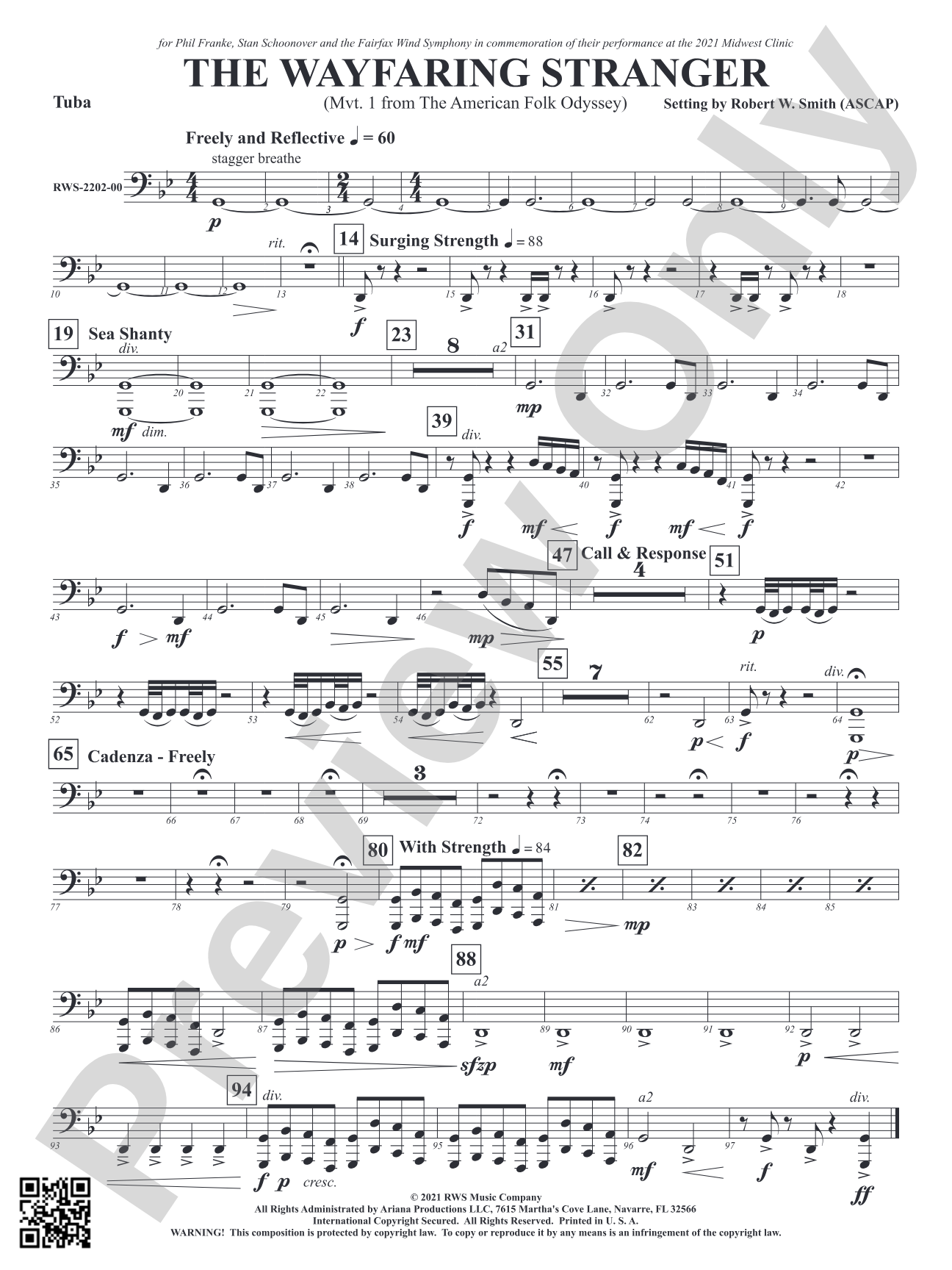 The Wayfaring Stranger - Mvt. 1 from <i>The American Folk Odyssey</i>: Tuba
