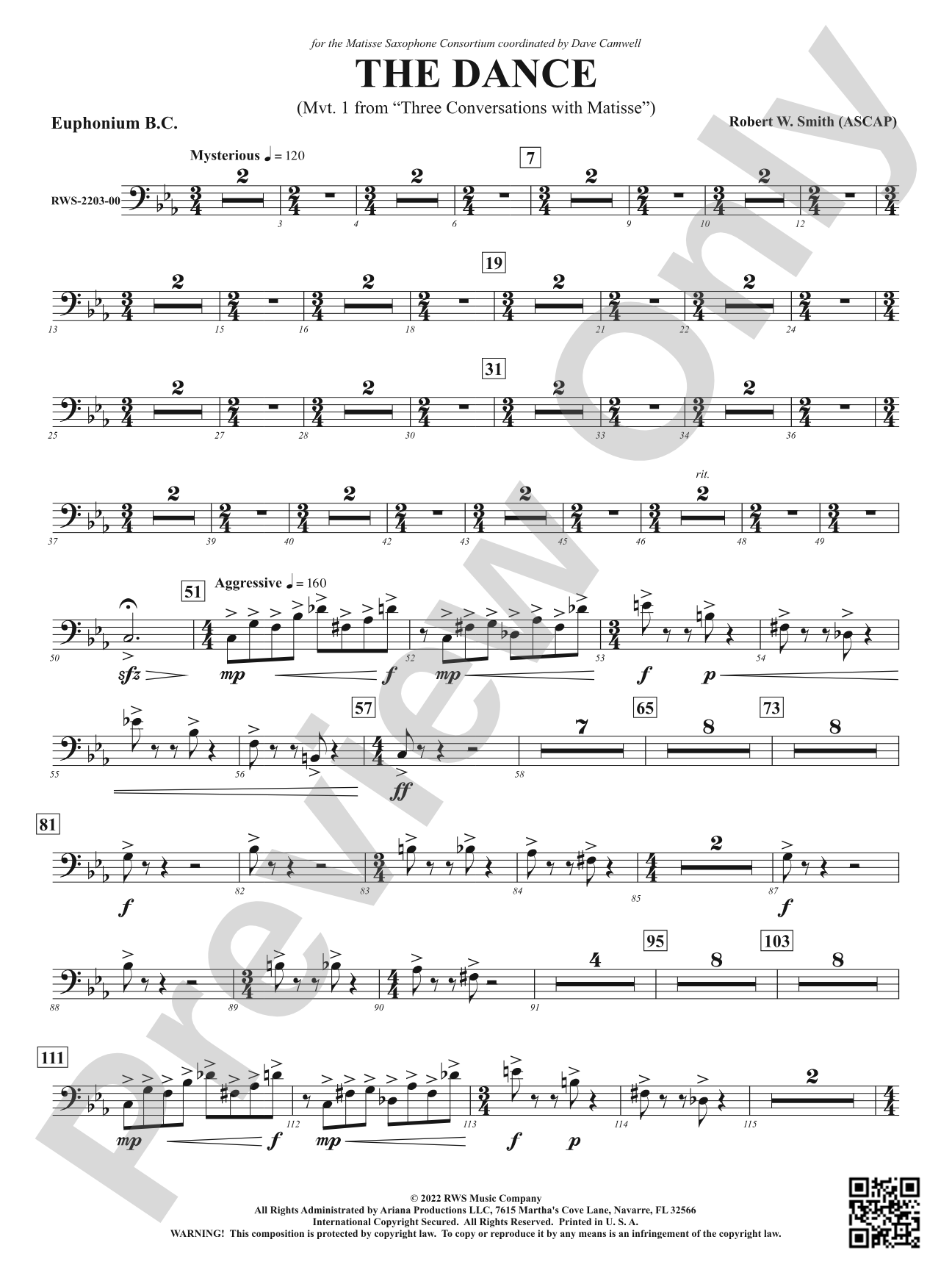 The Dance - Mvt. 1 from <i>Three Conversations with Matisse</i>: Baritone B.C.