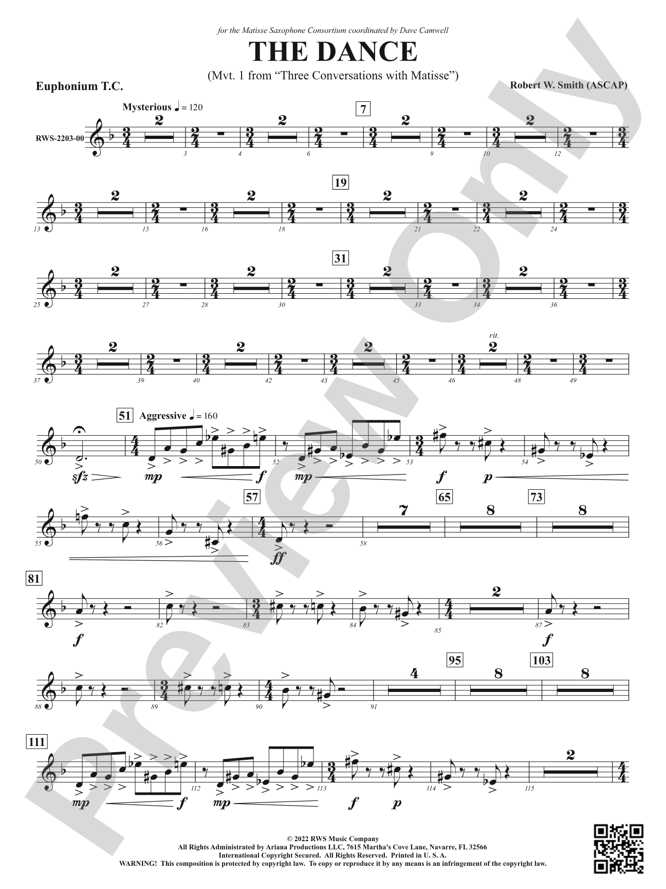 The Dance - Mvt. 1 from <i>Three Conversations with Matisse</i>: Baritone T.C.