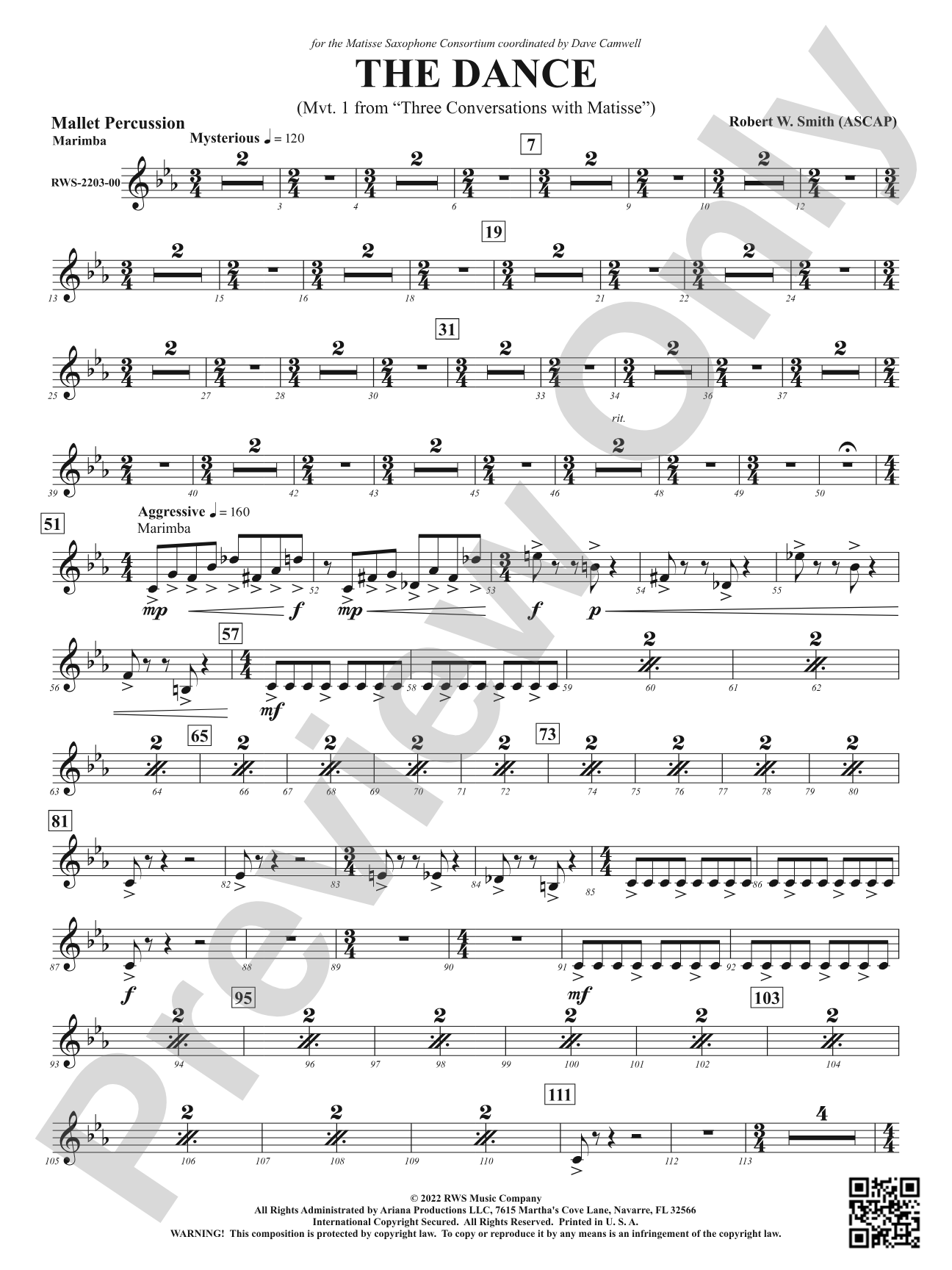 The Dance - Mvt. 1 from <i>Three Conversations with Matisse</i>: 1st Mallet Percussion