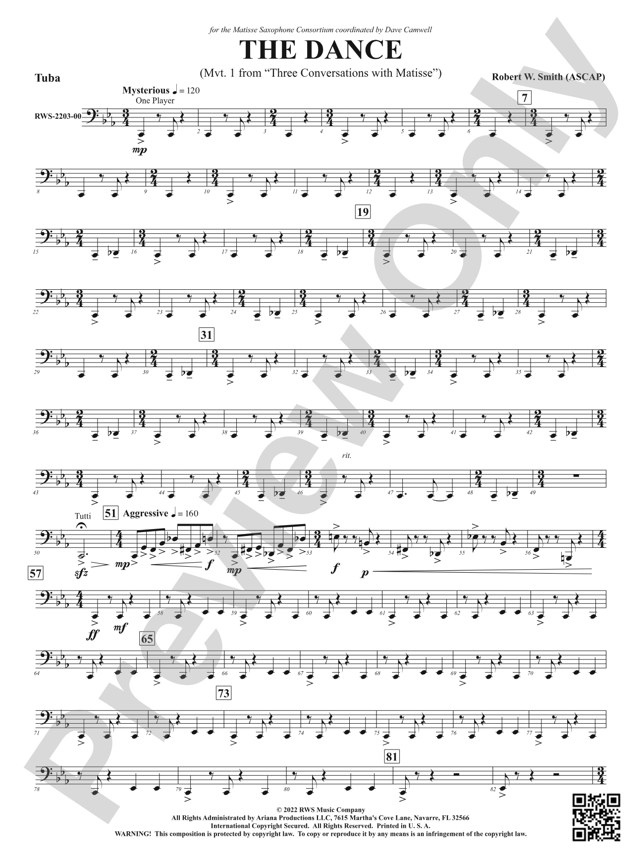 The Dance - Mvt. 1 from <i>Three Conversations with Matisse</i>: Tuba
