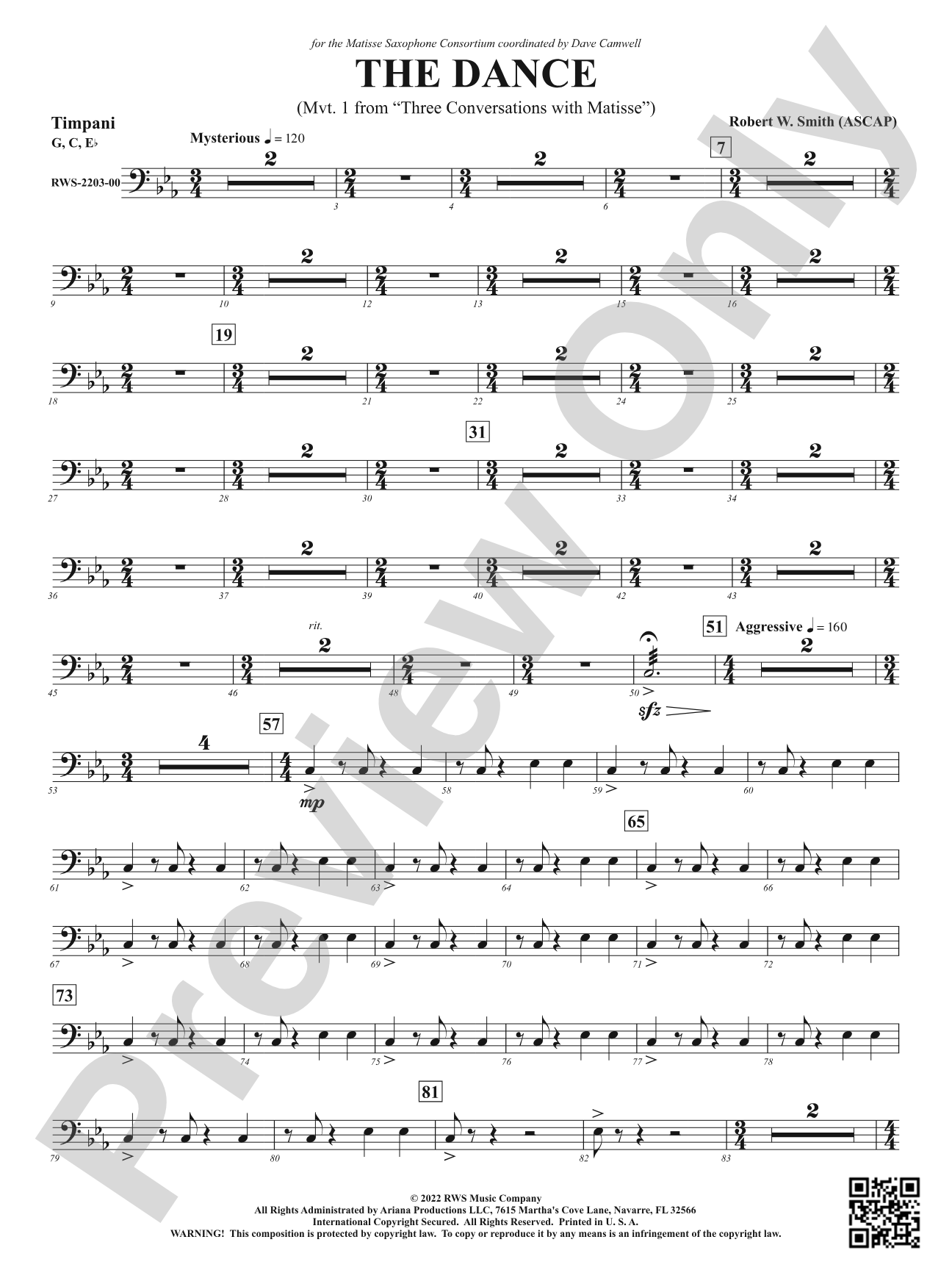 The Dance - Mvt. 1 from <i>Three Conversations with Matisse</i>: Timpani