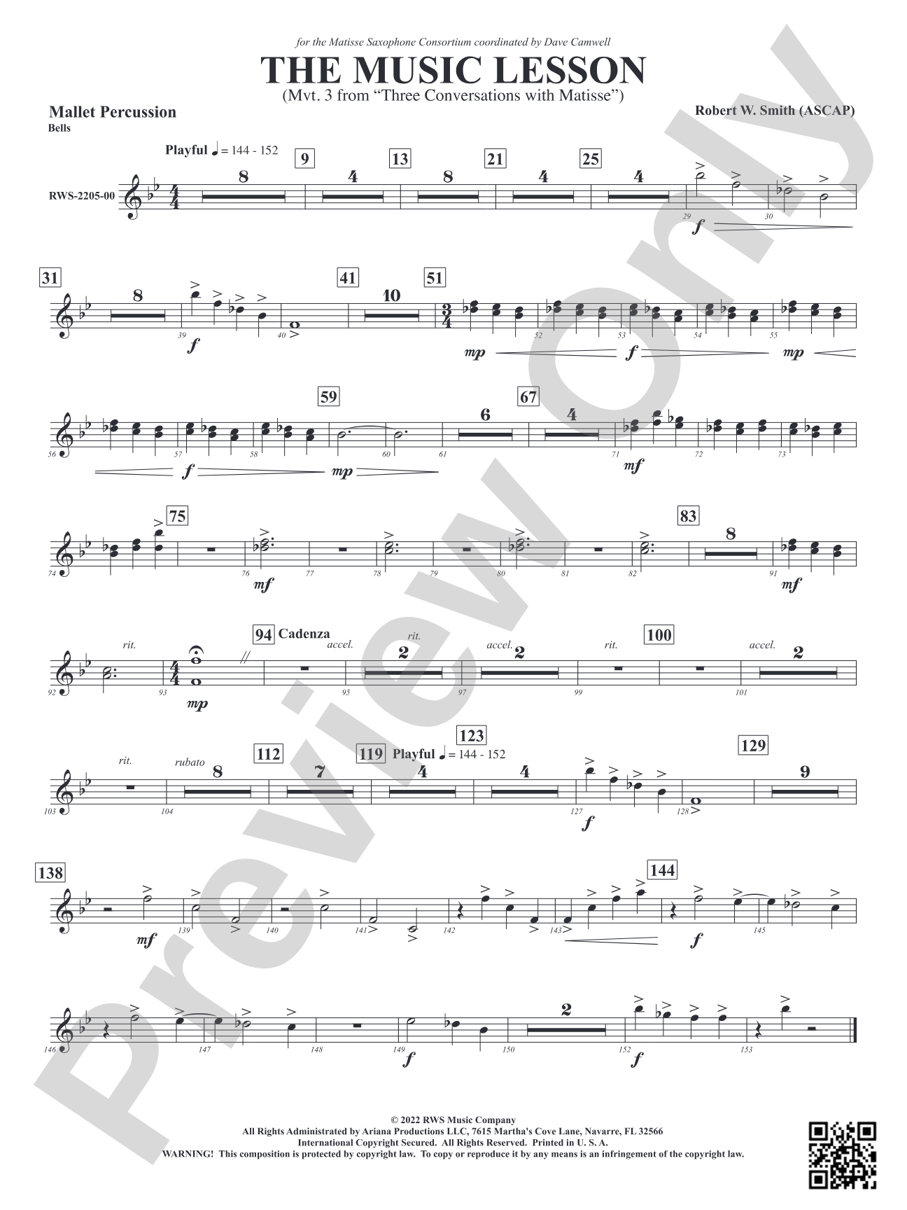 The Music Lesson - Mvt. 3 from <i>Three Conversations with Matisse</i>: Mallets