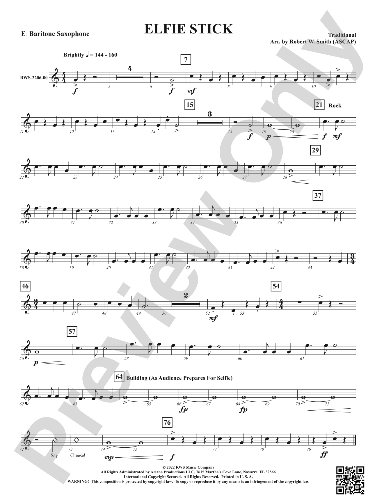 Elfie Stick: E-flat Baritone Saxophone