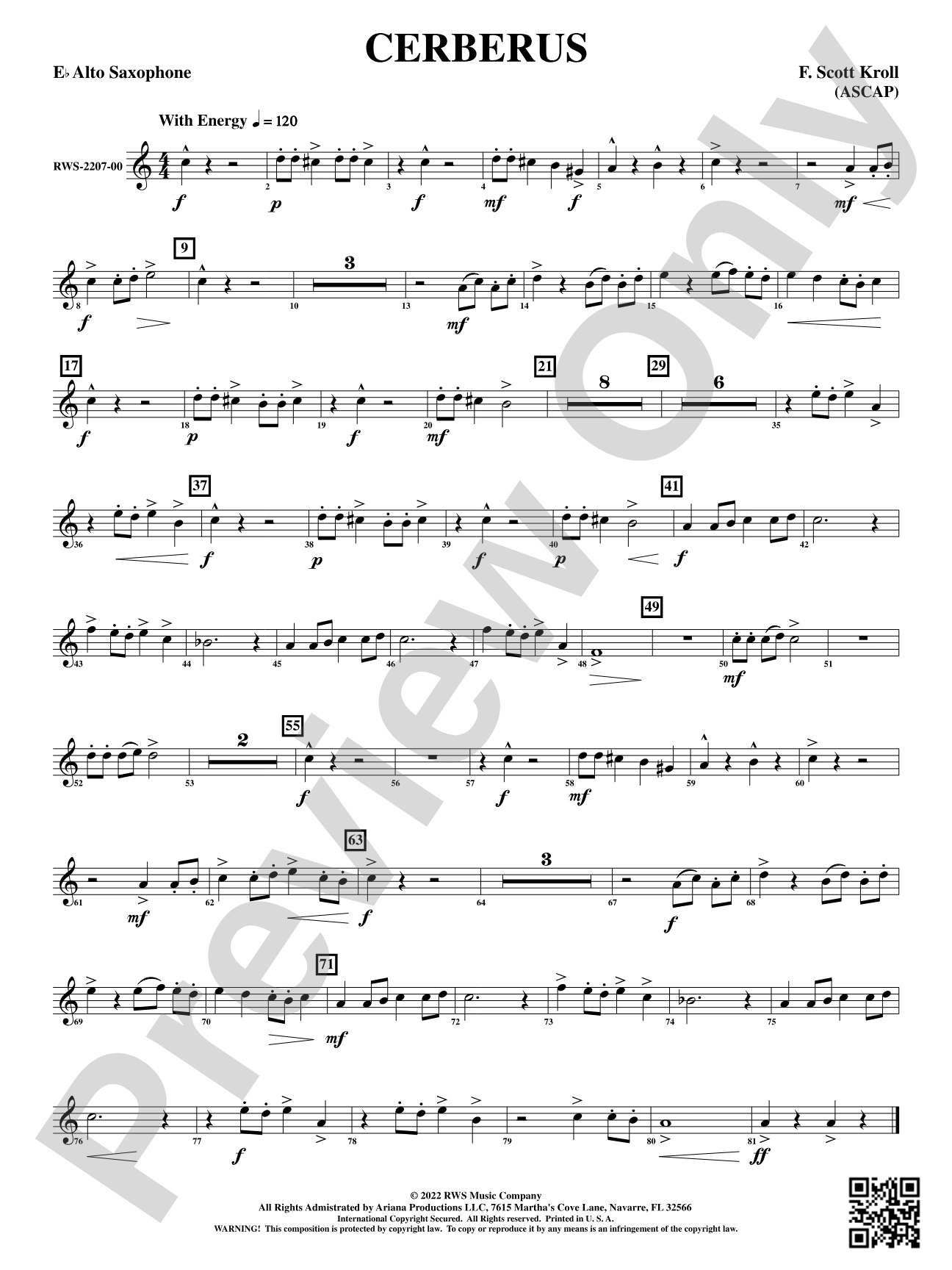 Cerberus: 1st E-flat Alto Saxophone