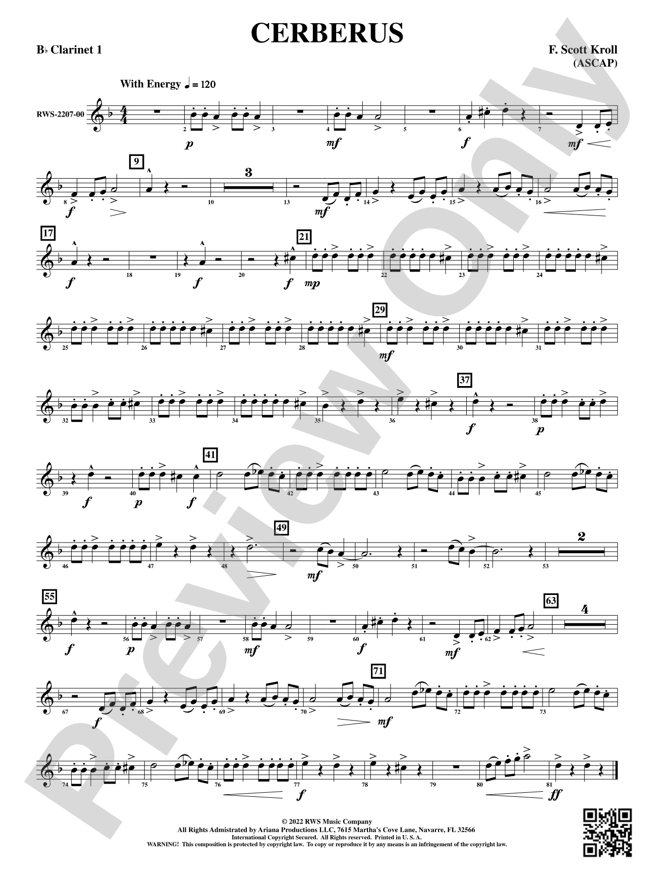 Cerberus: 1st B-flat Clarinet