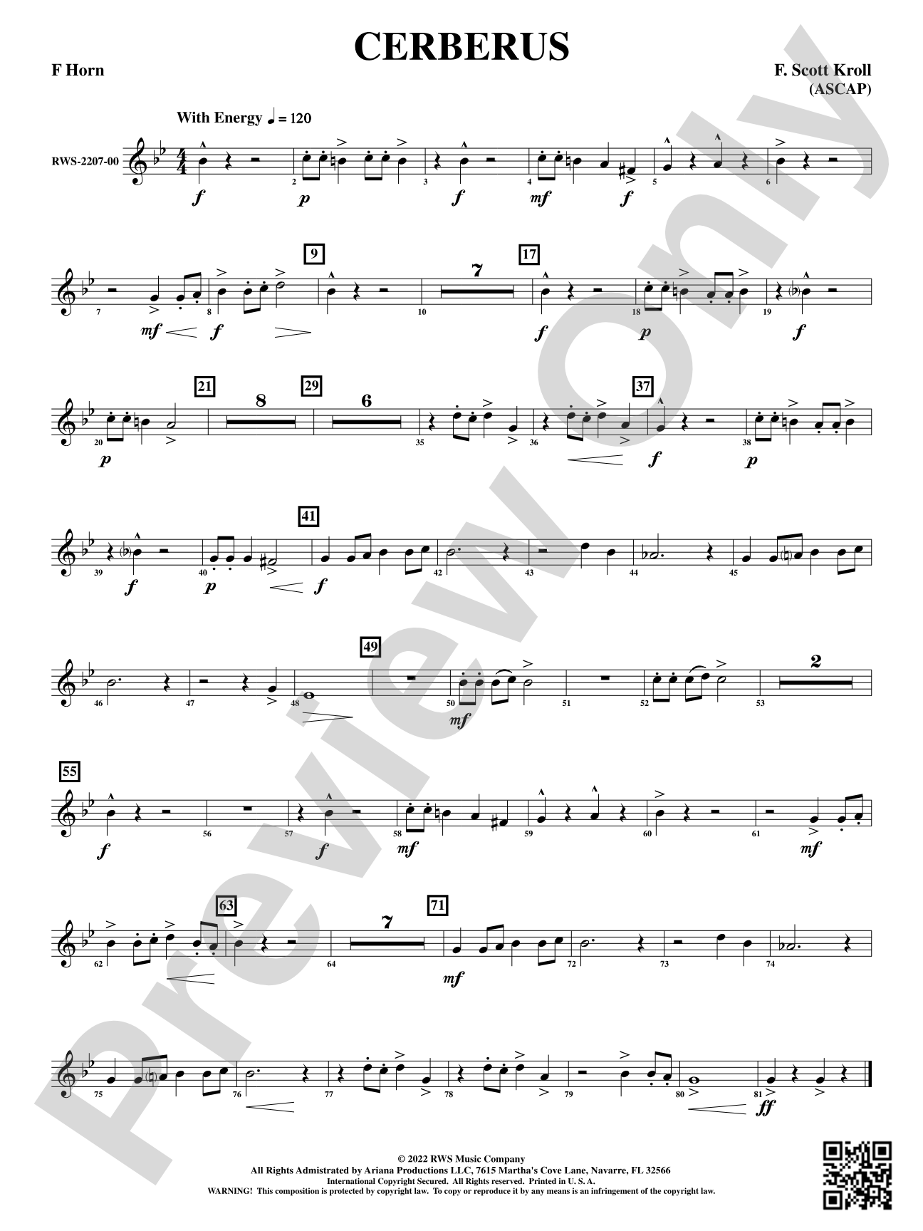 Cerberus: 1st F Horn