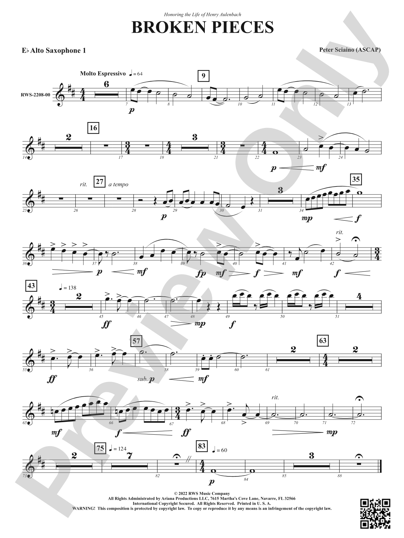 Broken Pieces: 1st E-flat Alto Saxophone