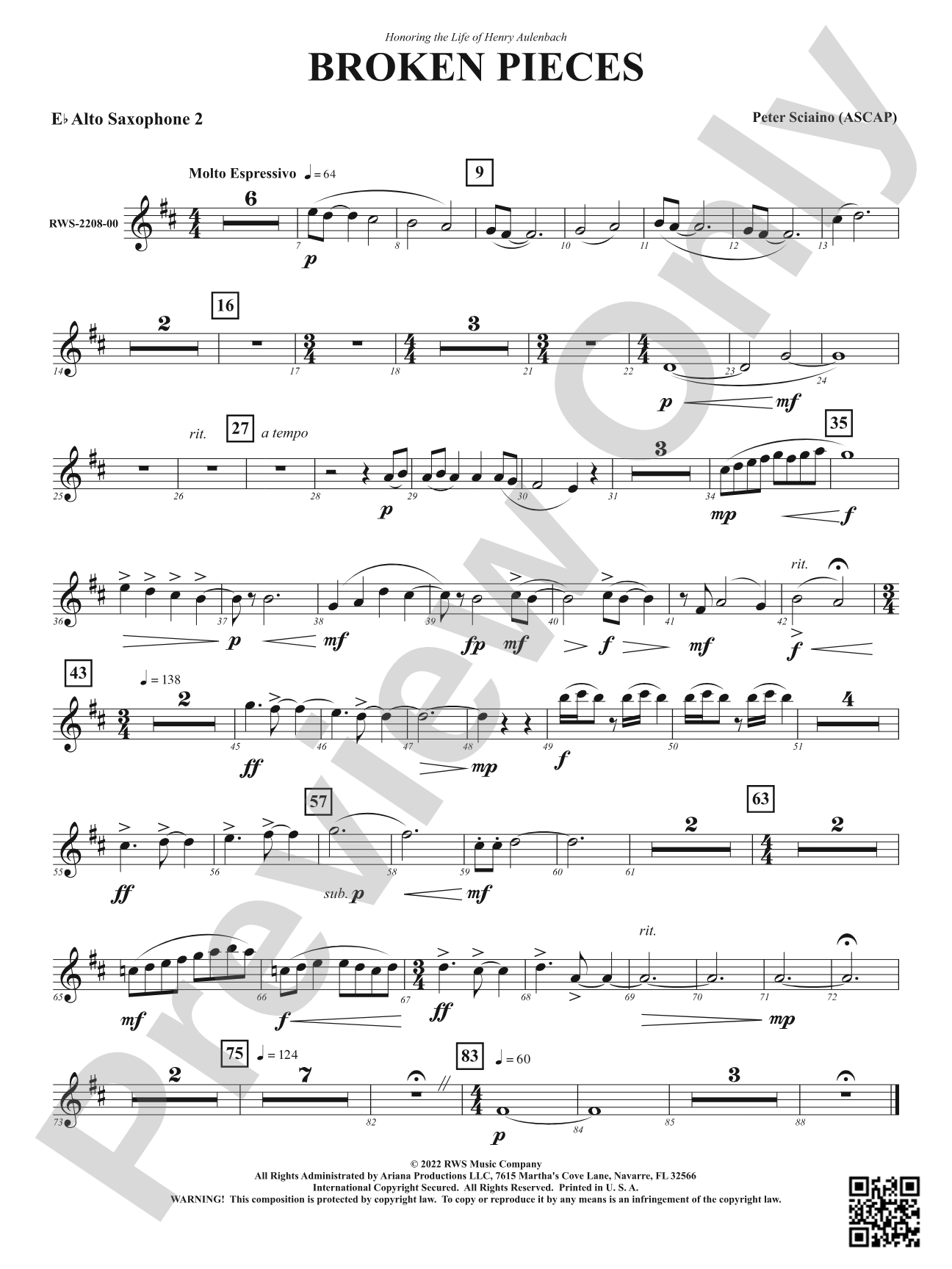 Broken Pieces: 2nd E-flat Alto Saxophone