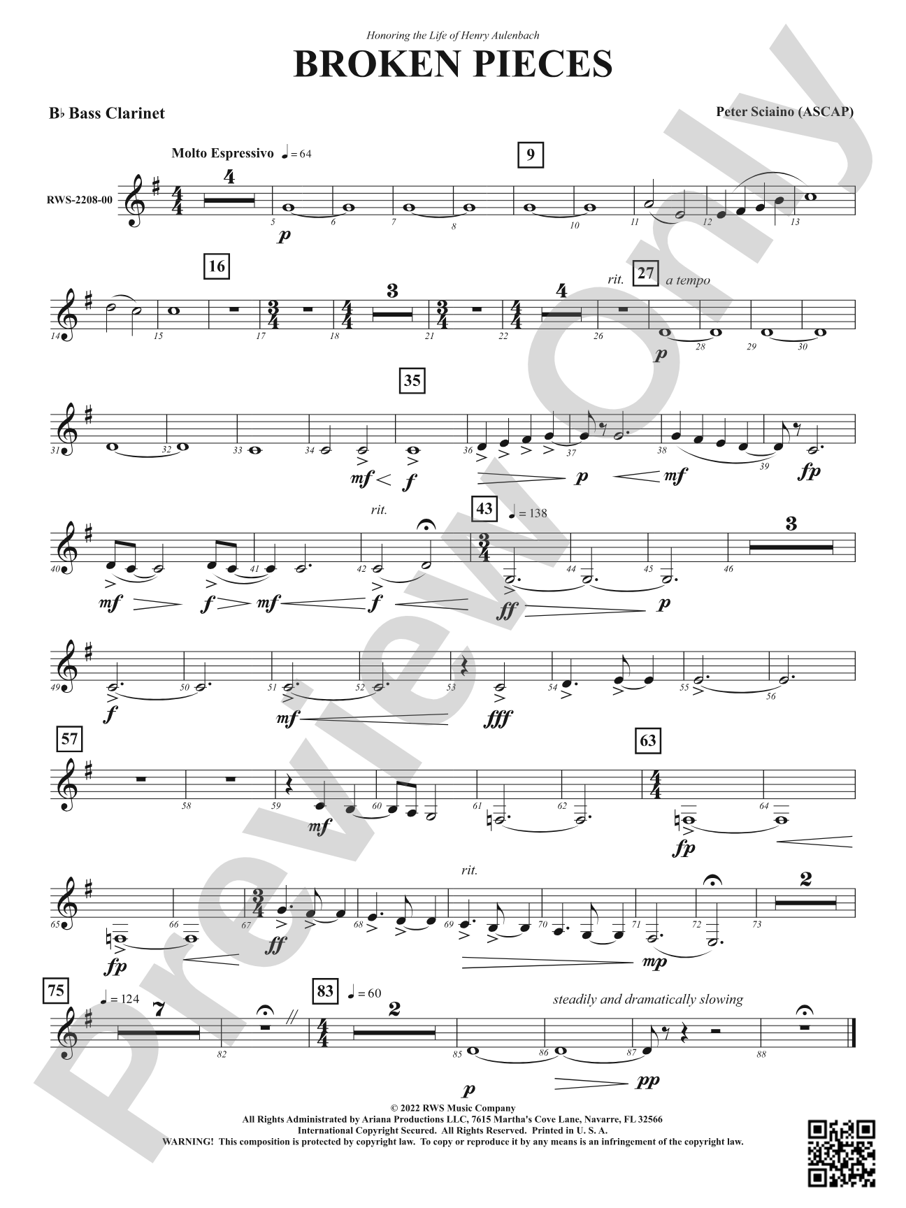 Broken Pieces: B-flat Bass Clarinet