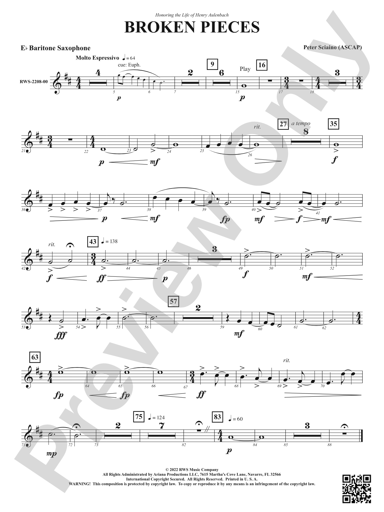 Broken Pieces: E-flat Baritone Saxophone