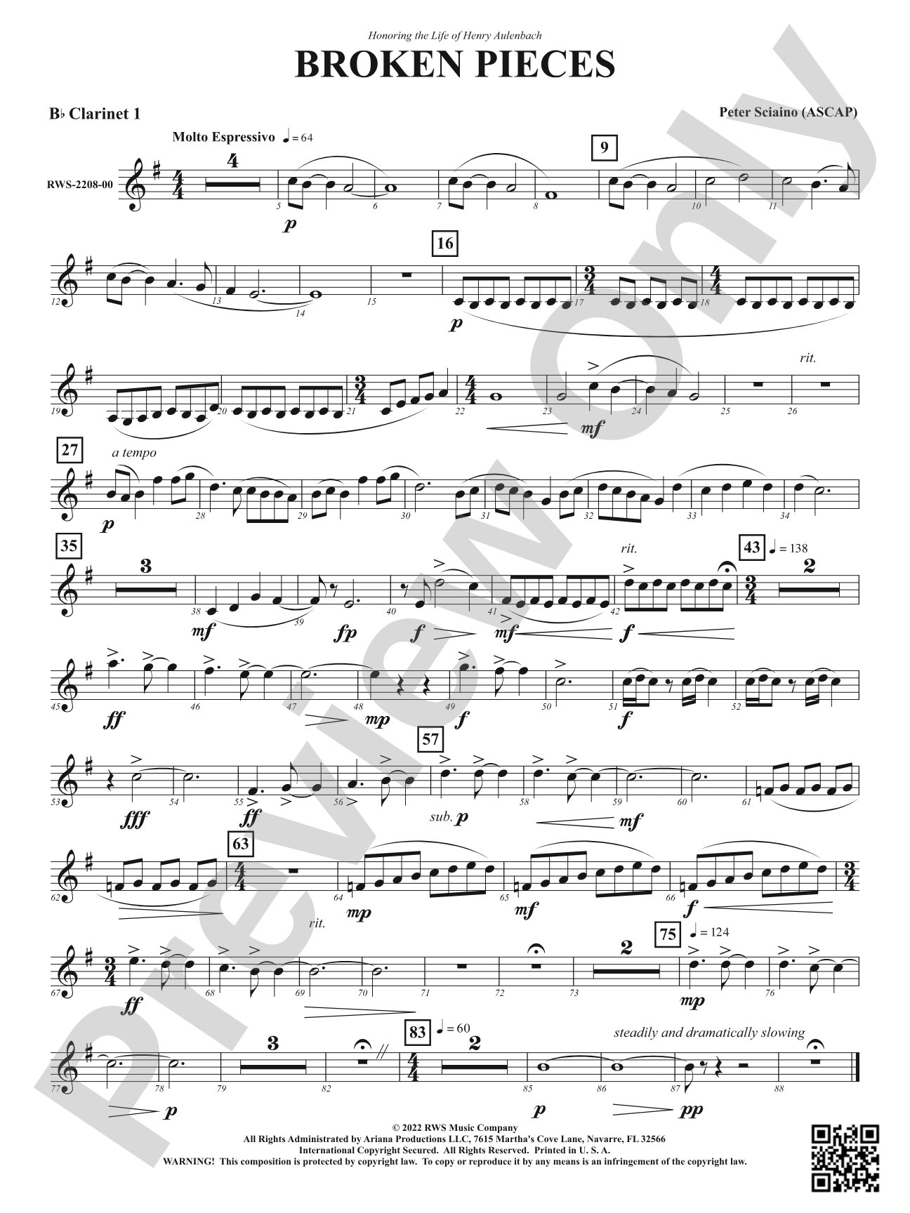 Broken Pieces: 1st B-flat Clarinet
