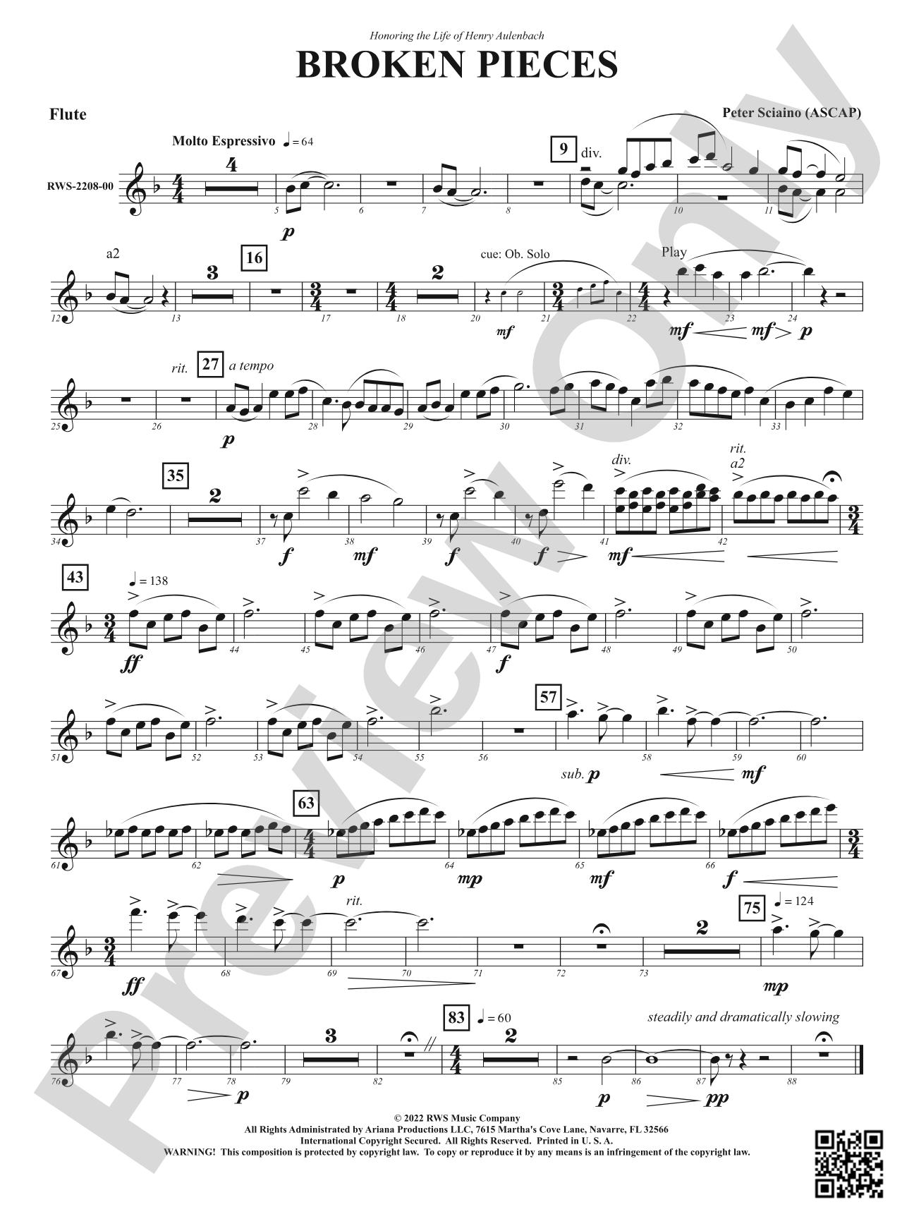 Broken Pieces: 1st Flute