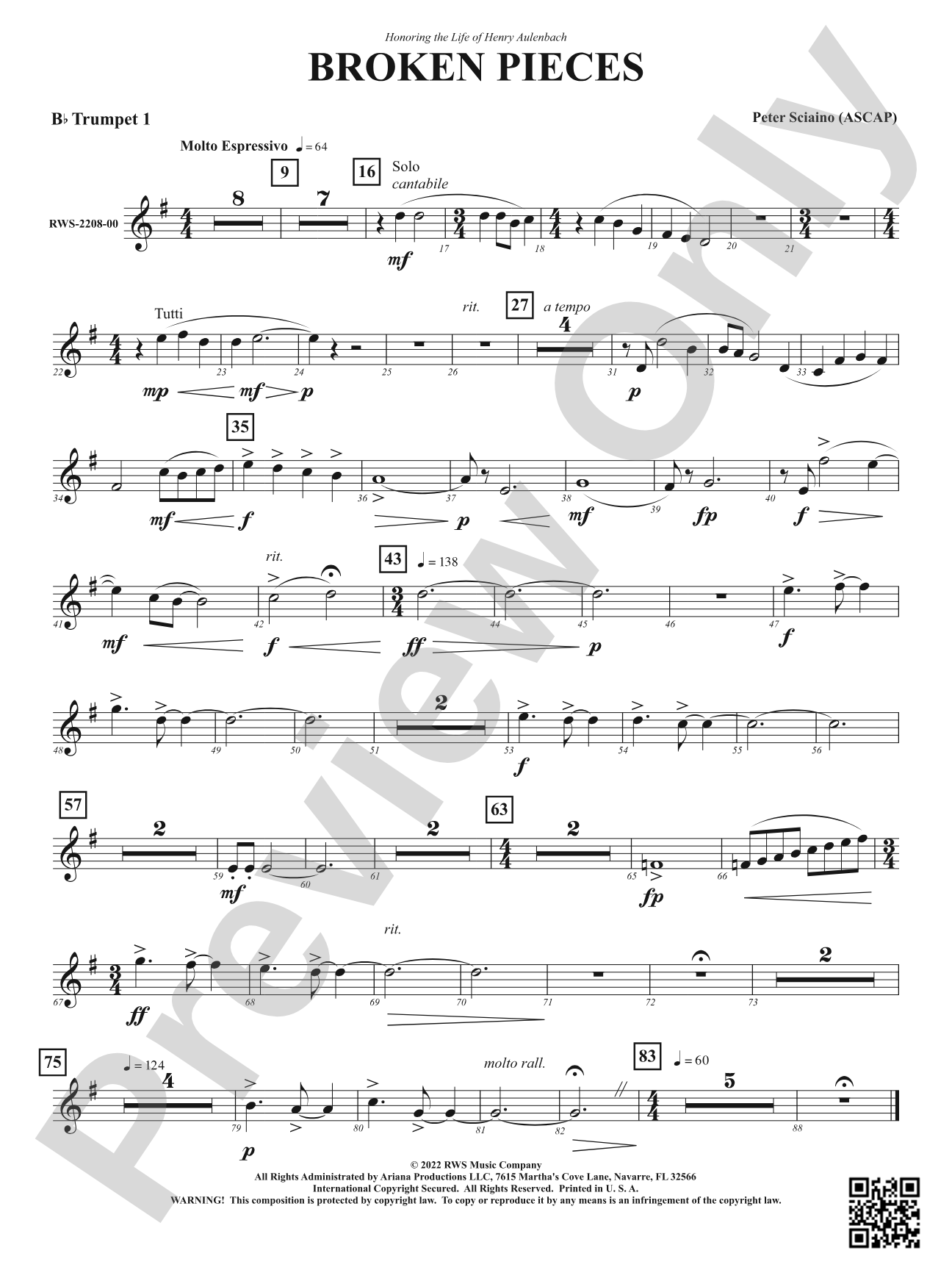 Broken Pieces: 1st B-flat Trumpet