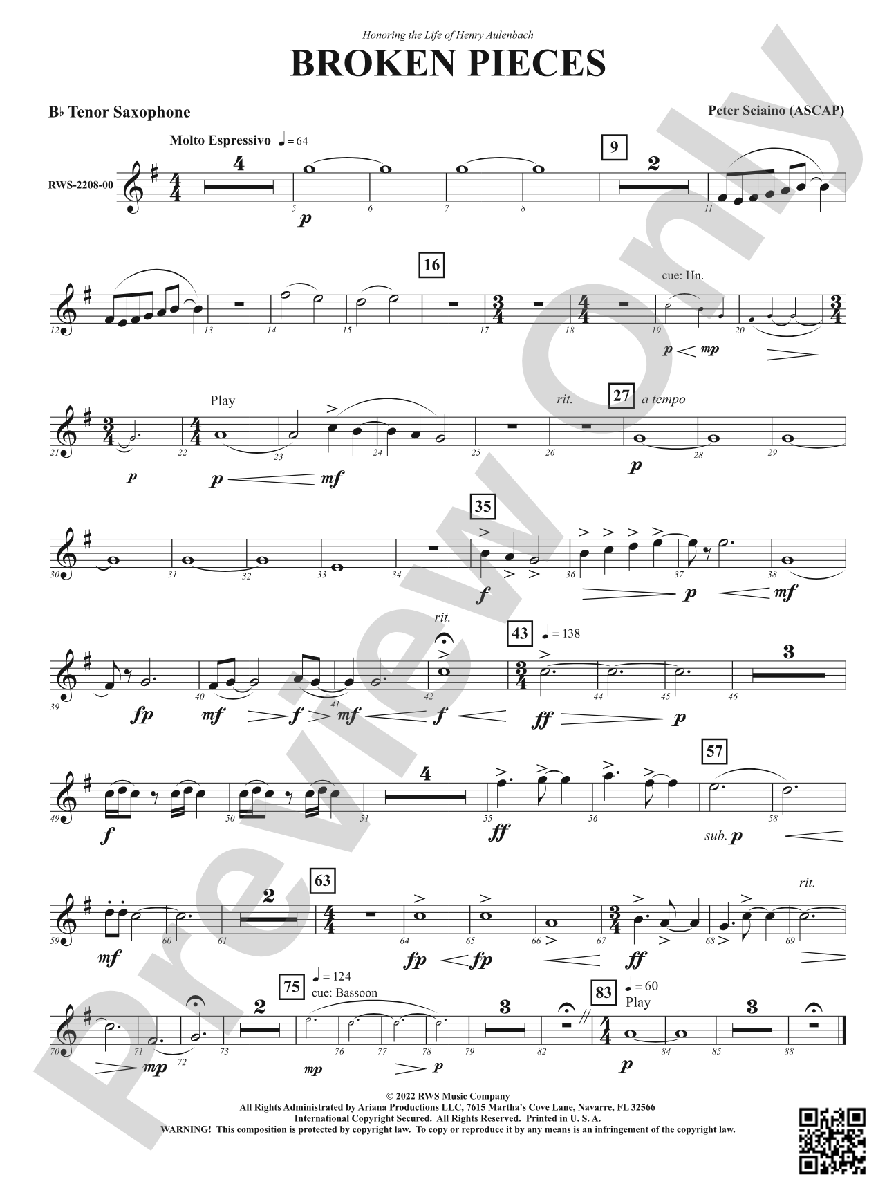 Broken Pieces: B-flat Tenor Saxophone