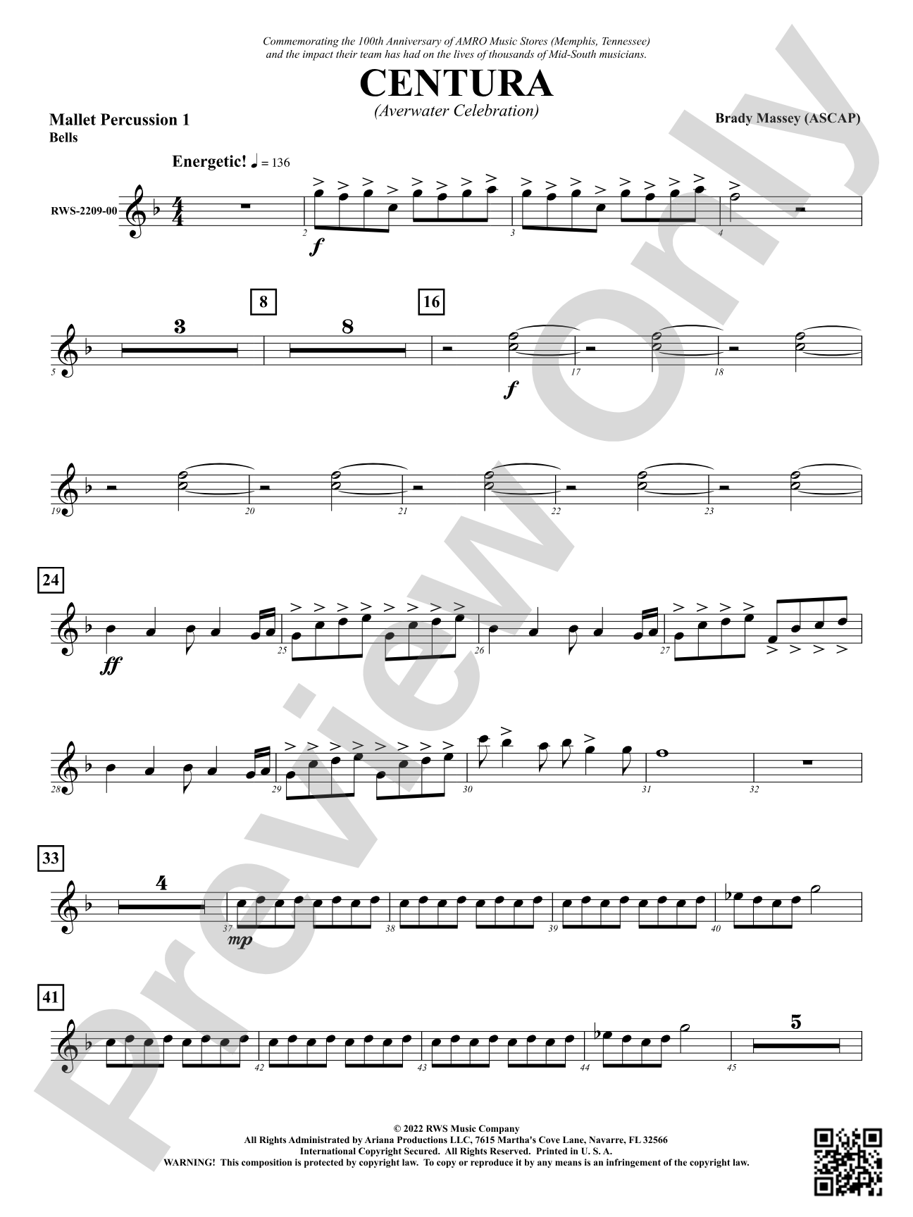 Centura - Averwater Celebration: 1st Mallet Percussion