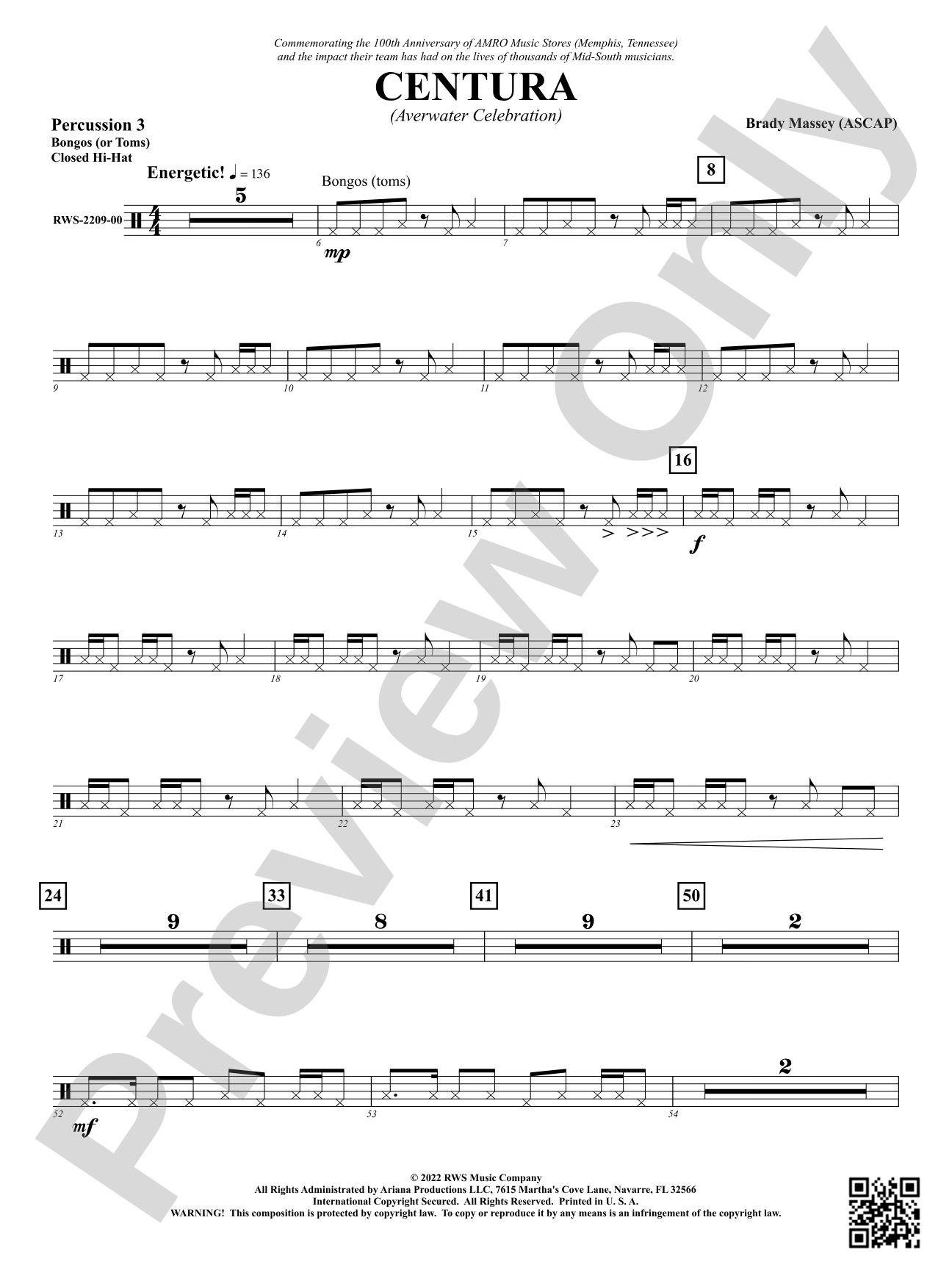 Centura - Averwater Celebration: 3rd Percussion