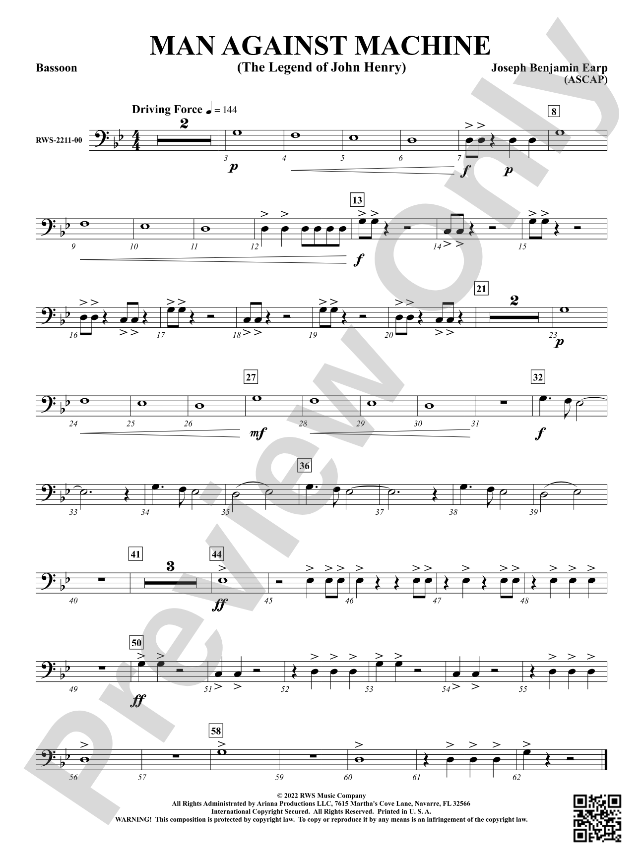 Man Against Machine - The Legend of John Henry: Bassoon