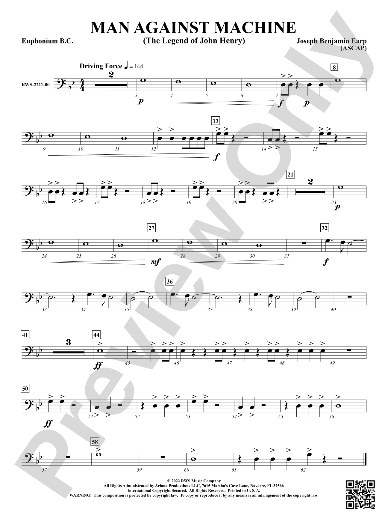 Man Against Machine - The Legend of John Henry: Baritone B.C.