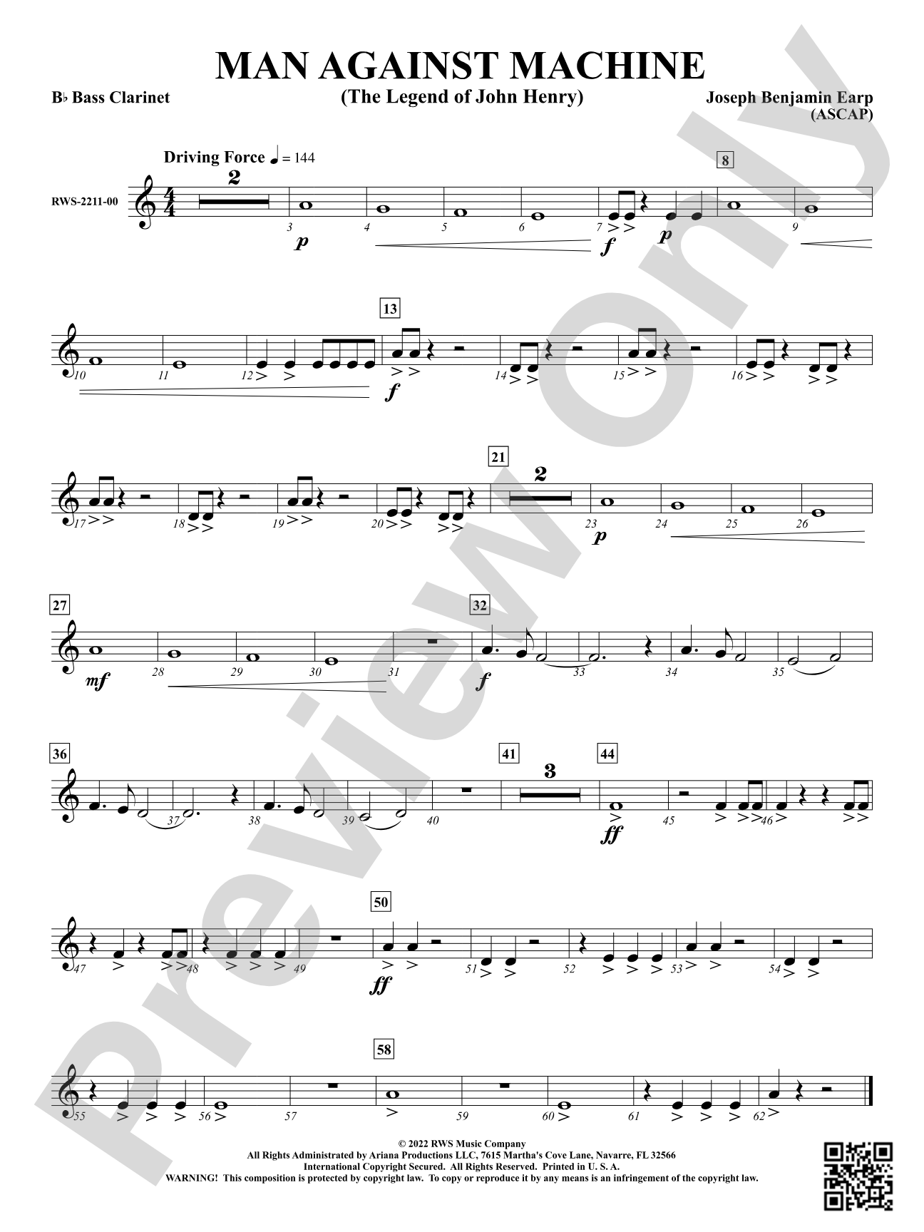 Man Against Machine - The Legend of John Henry: B-flat Bass Clarinet