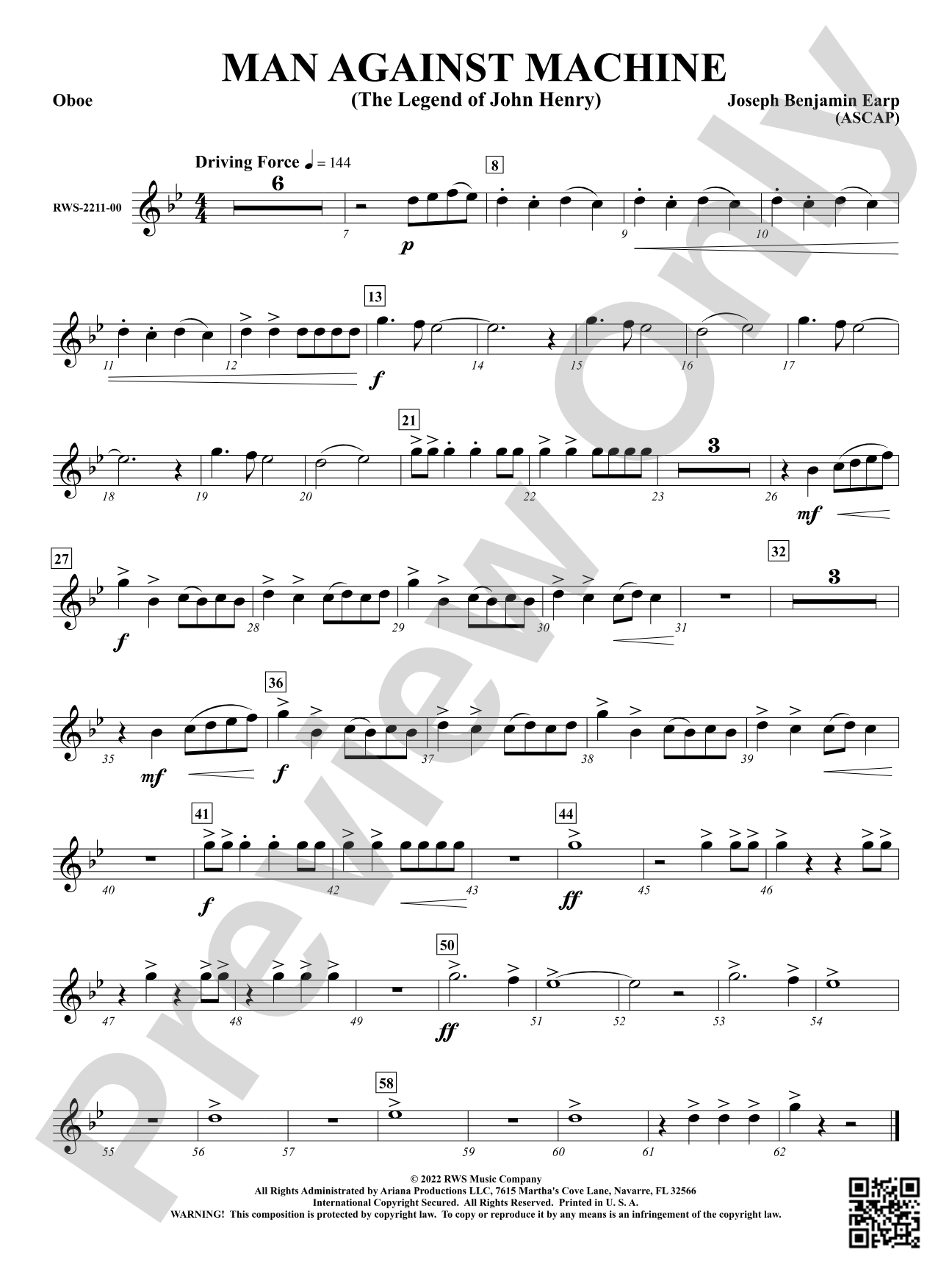 Man Against Machine - The Legend of John Henry: Oboe