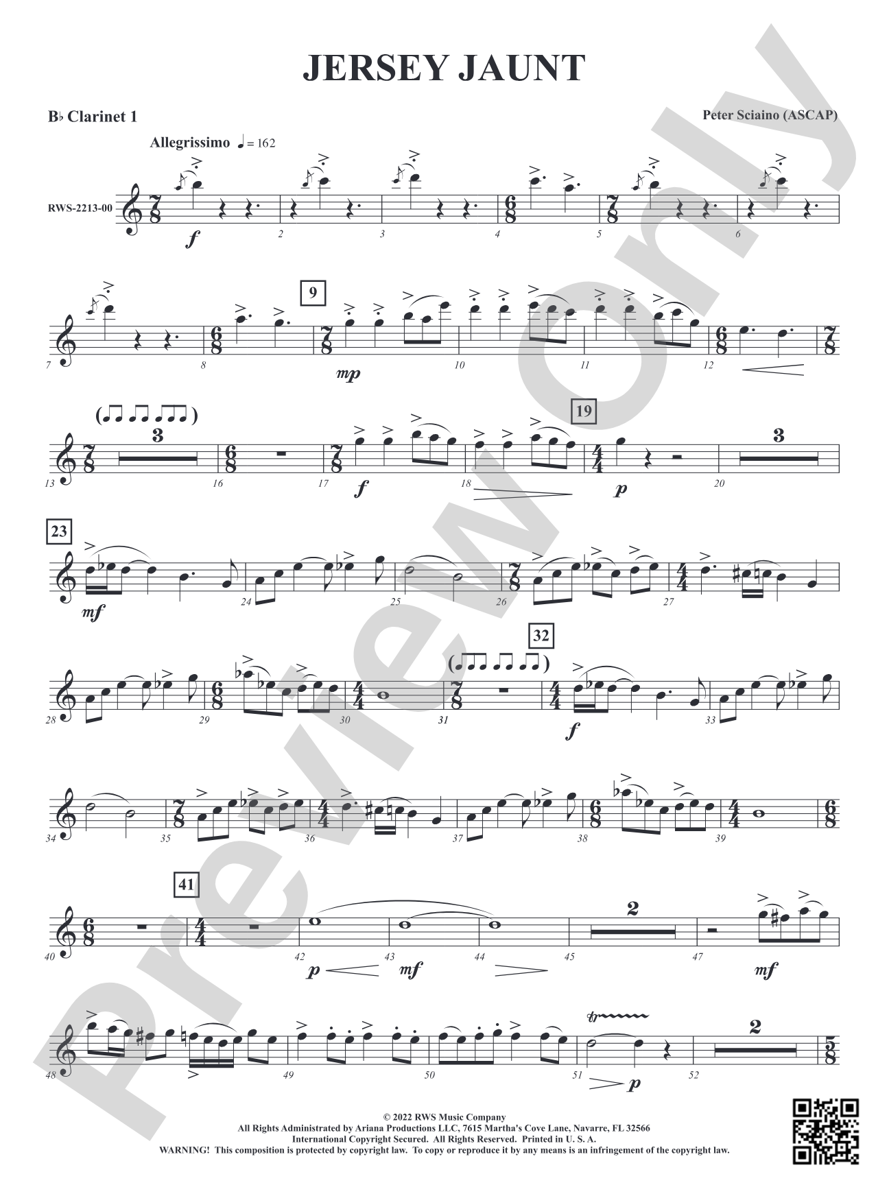 Jersey Jaunt: 1st B-flat Clarinet