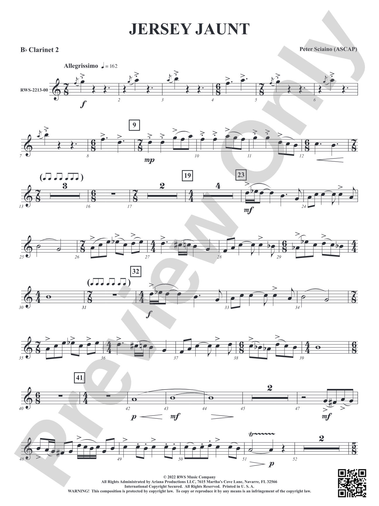 Jersey Jaunt: 2nd B-flat Clarinet