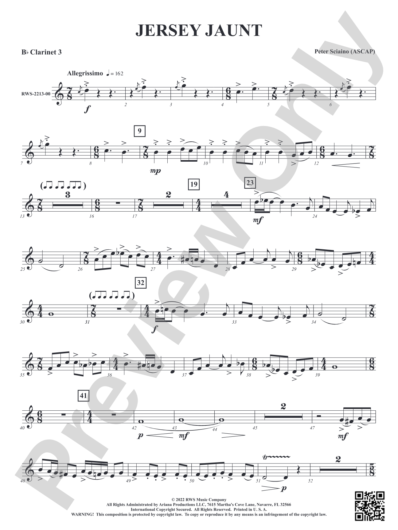 Jersey Jaunt: 3rd B-flat Clarinet