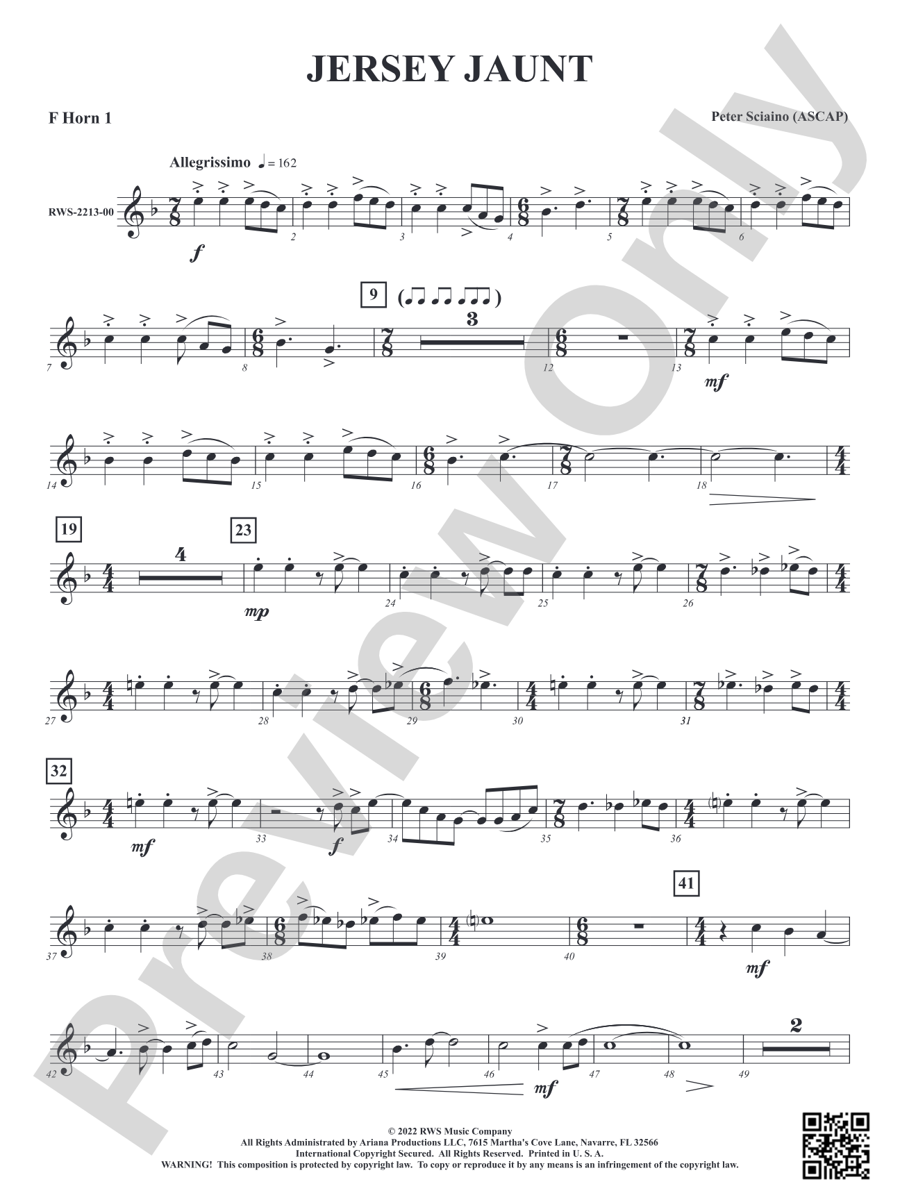 Jersey Jaunt: 1st F Horn