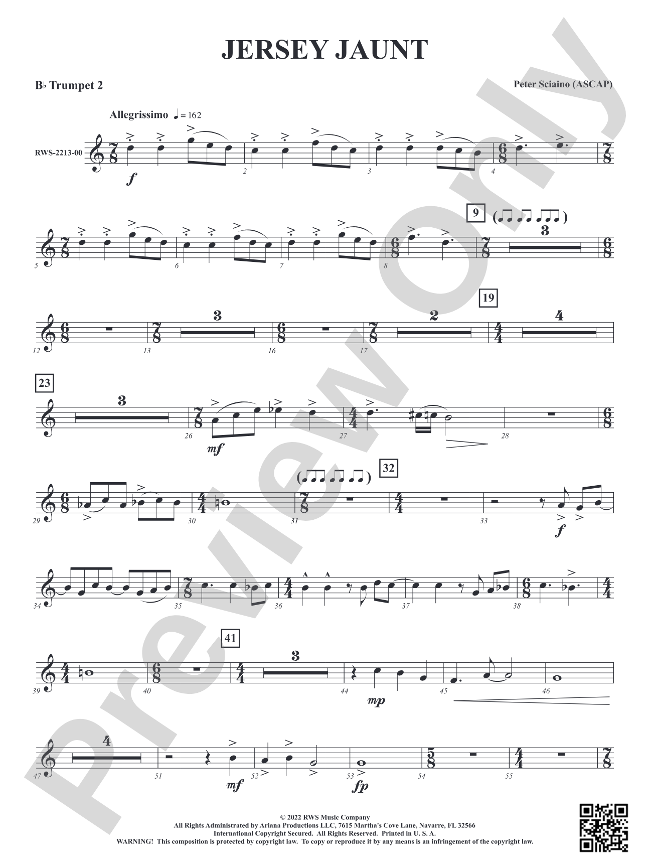 Jersey Jaunt: 2nd B-flat Trumpet