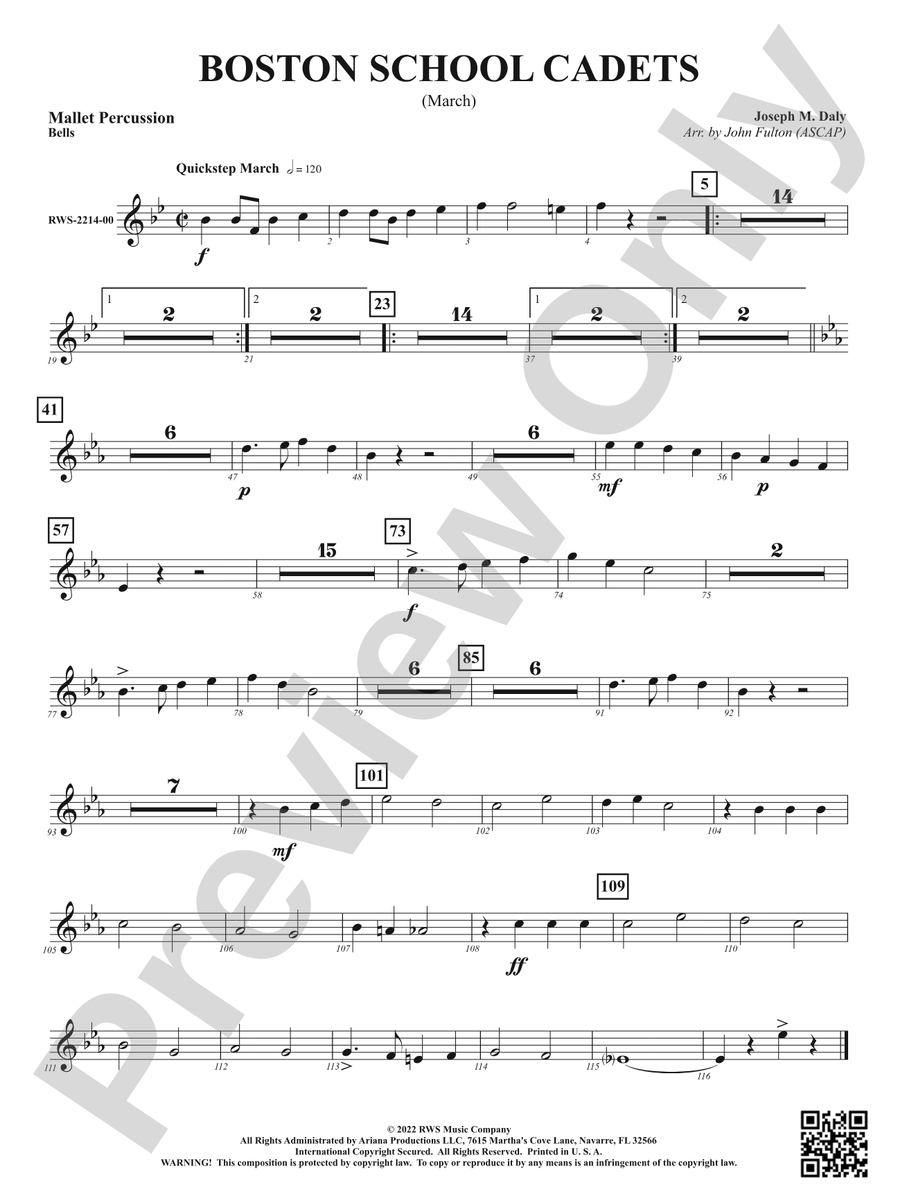 Boston School Cadets - March: 1st Mallet Percussion