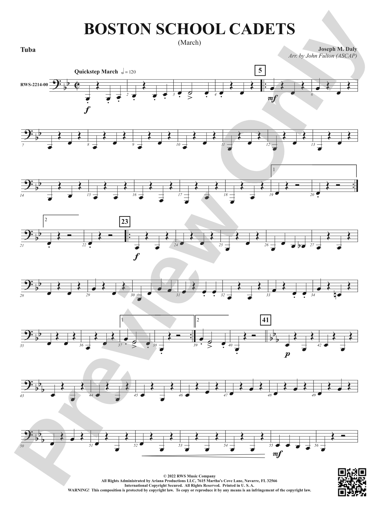 Boston School Cadets - March: Tuba
