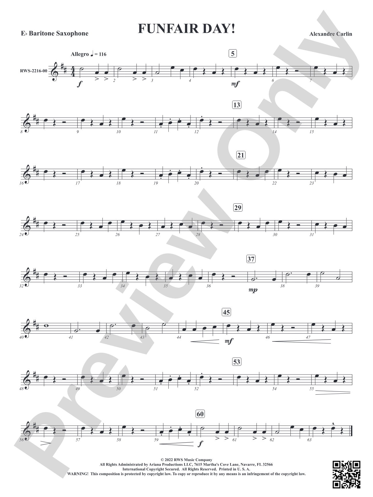 Funfair Day!: E-flat Baritone Saxophone