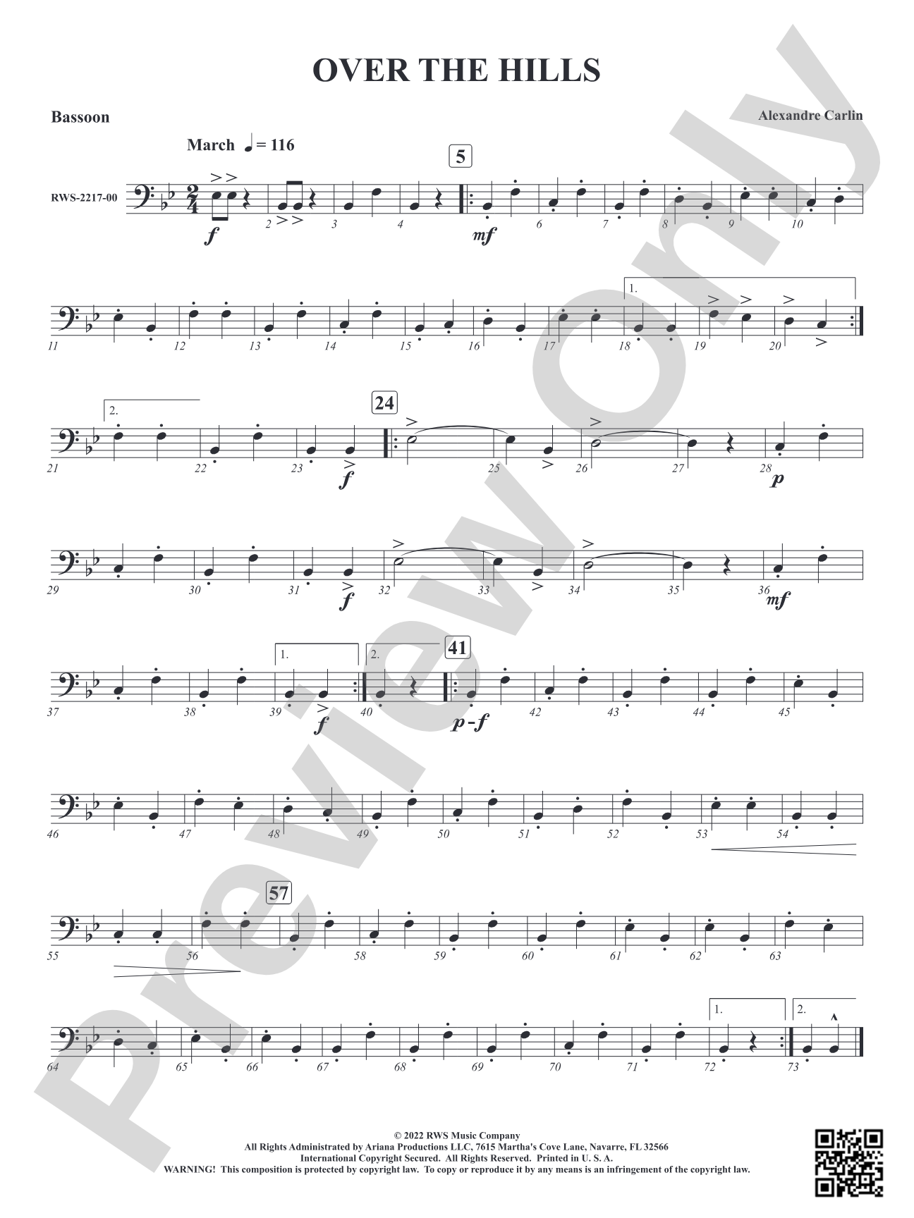 Over The Hills: Bassoon