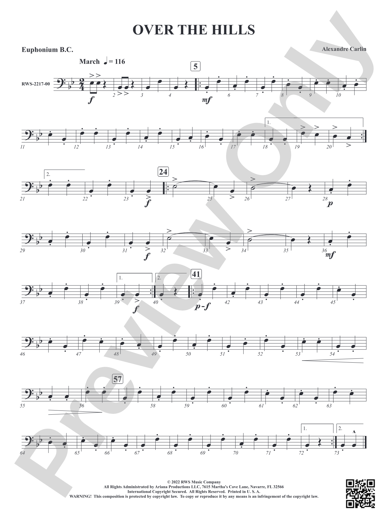 Over The Hills: Baritone B.C.