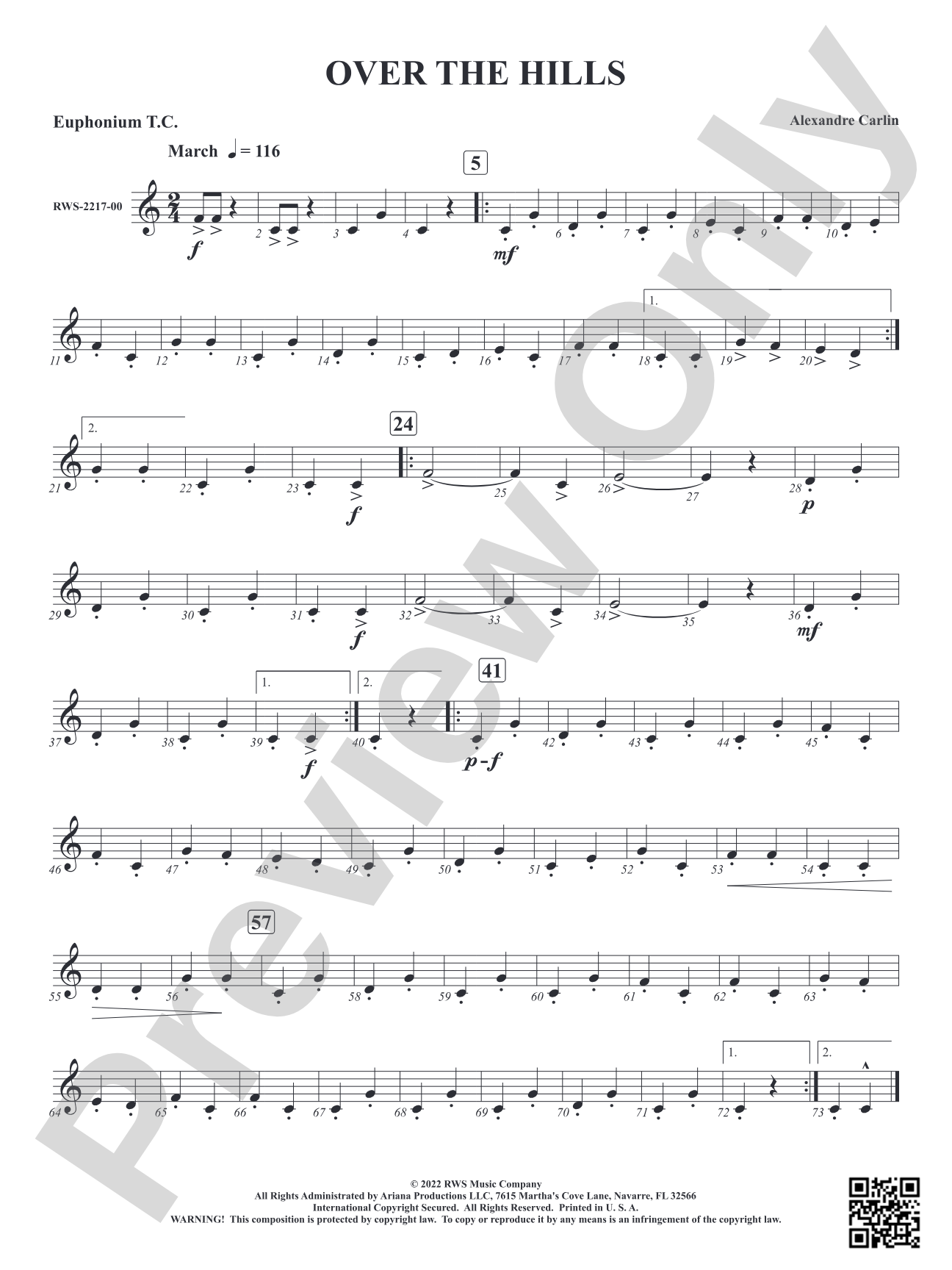 Over The Hills: Baritone T.C.