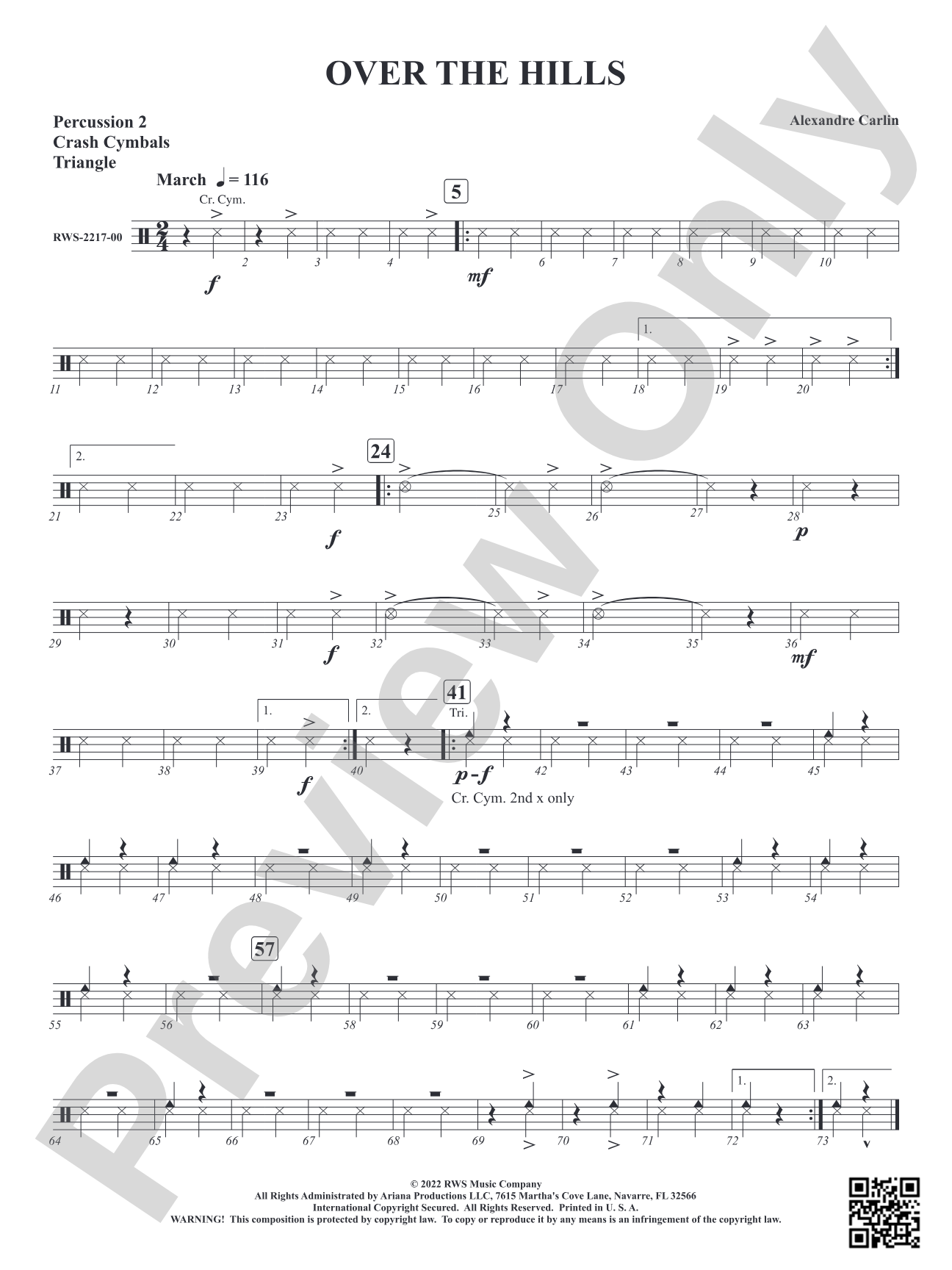 Over The Hills: 2nd Percussion