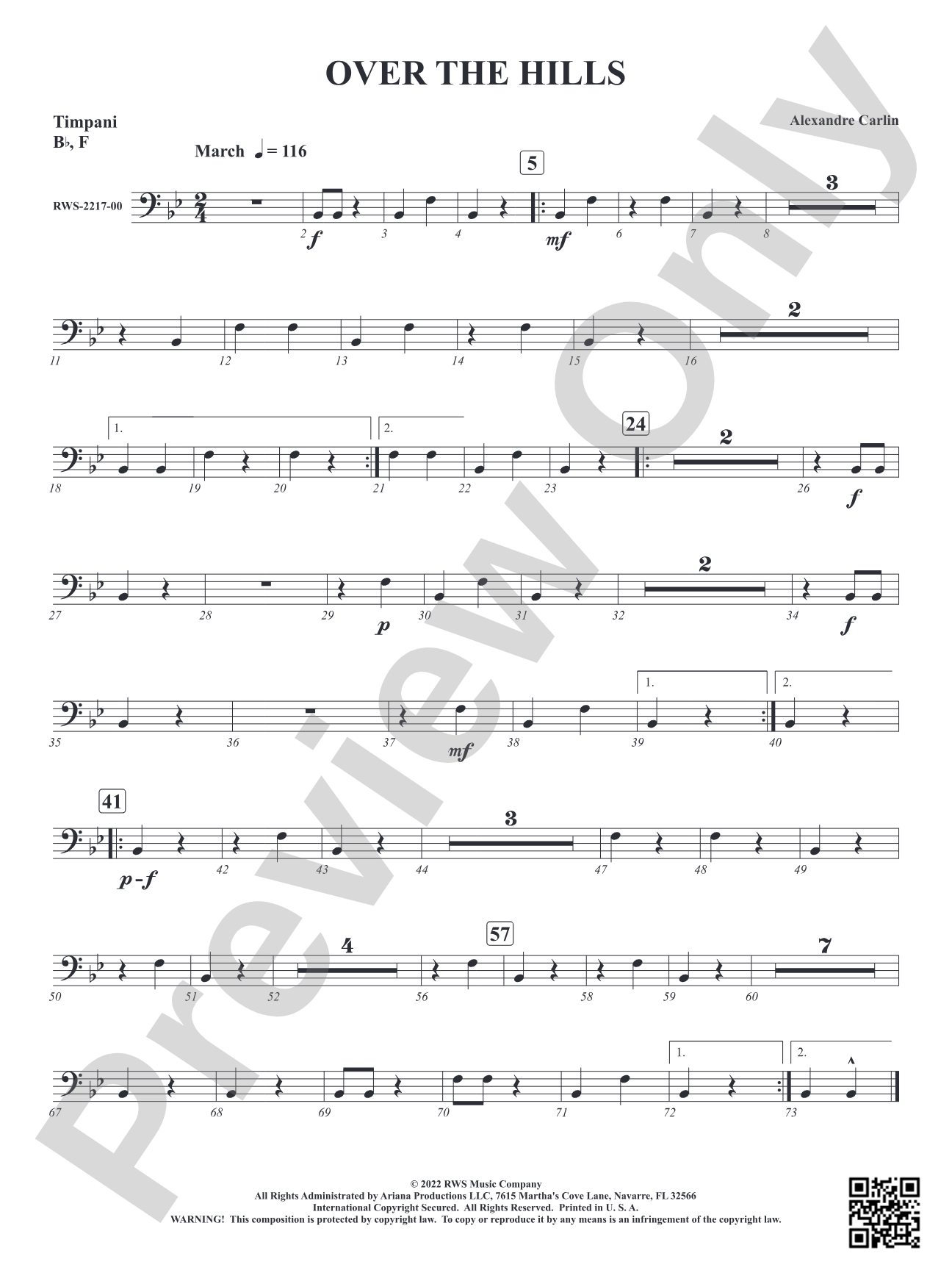 Over The Hills: Timpani