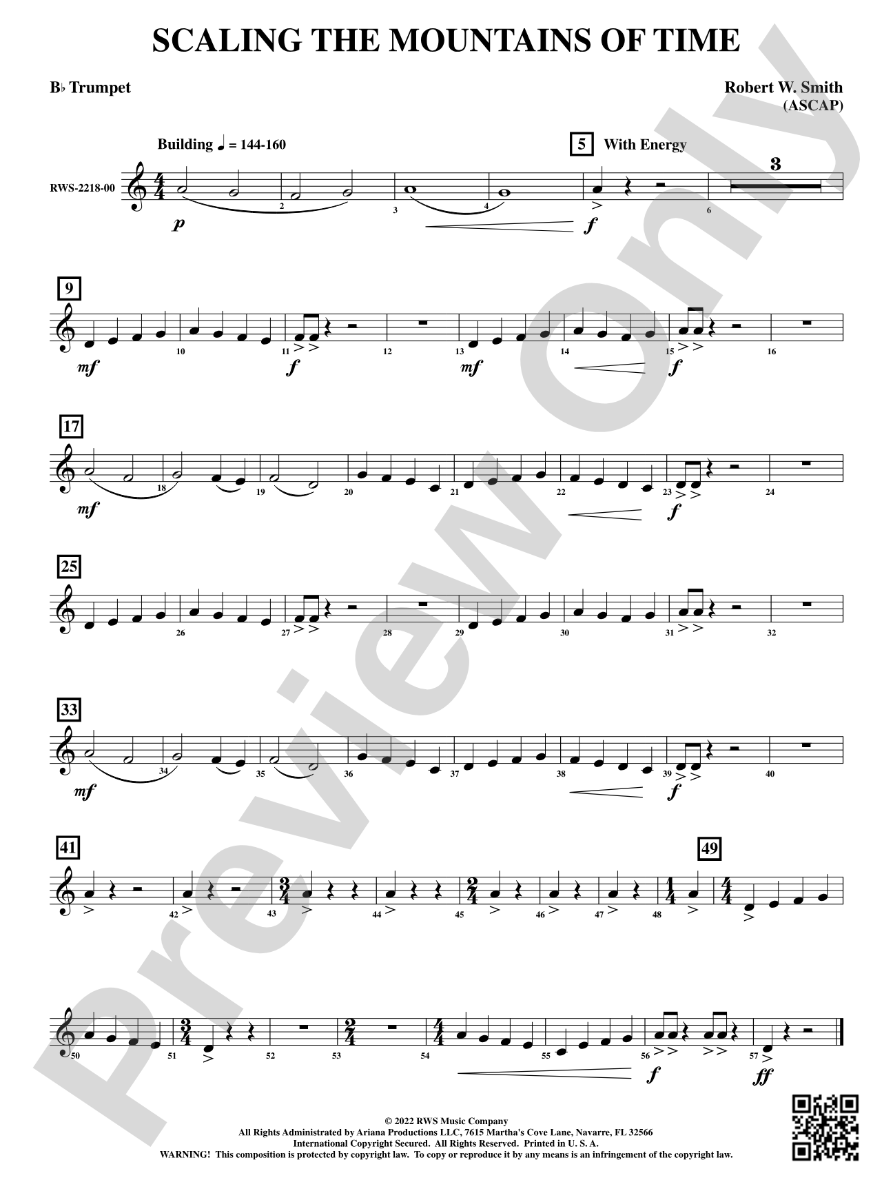 Scaling the Mountains of Time: 1st B-flat Trumpet