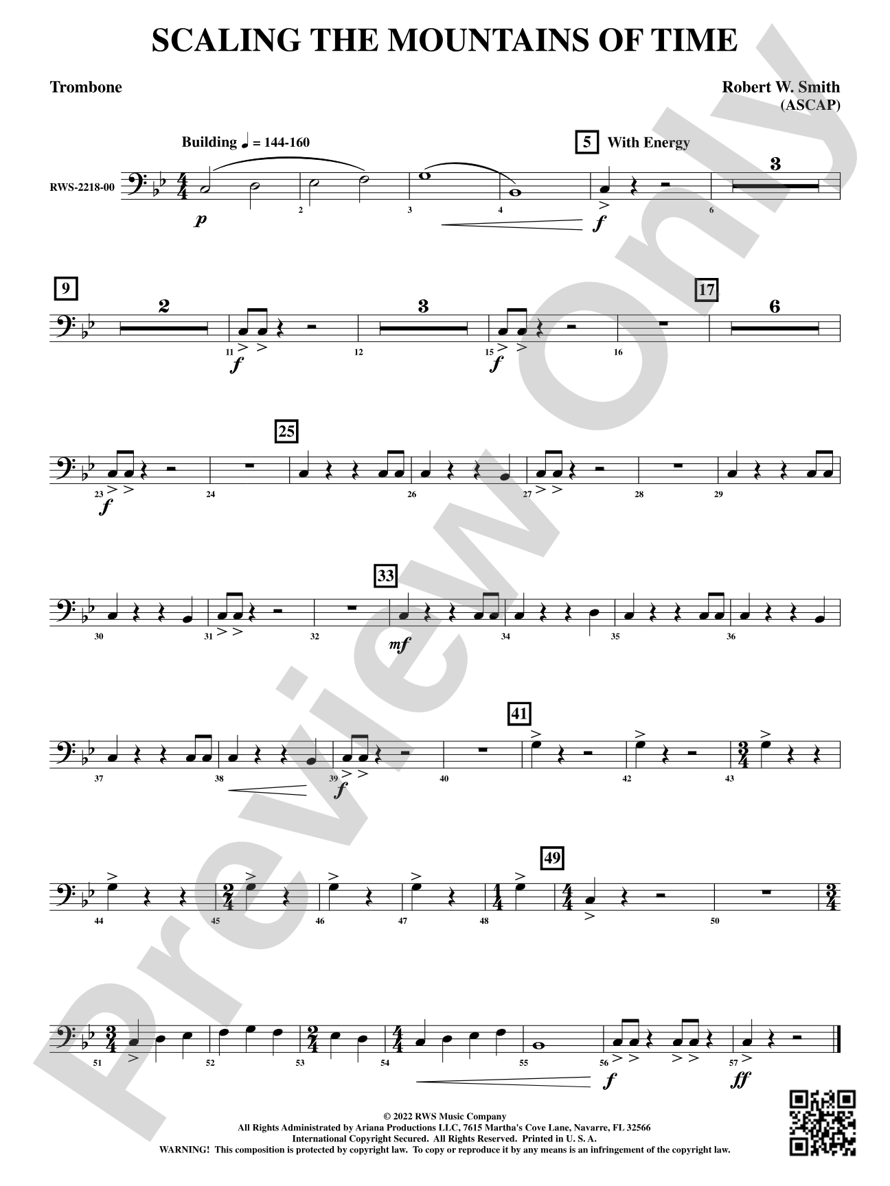 Scaling the Mountains of Time: 1st Trombone