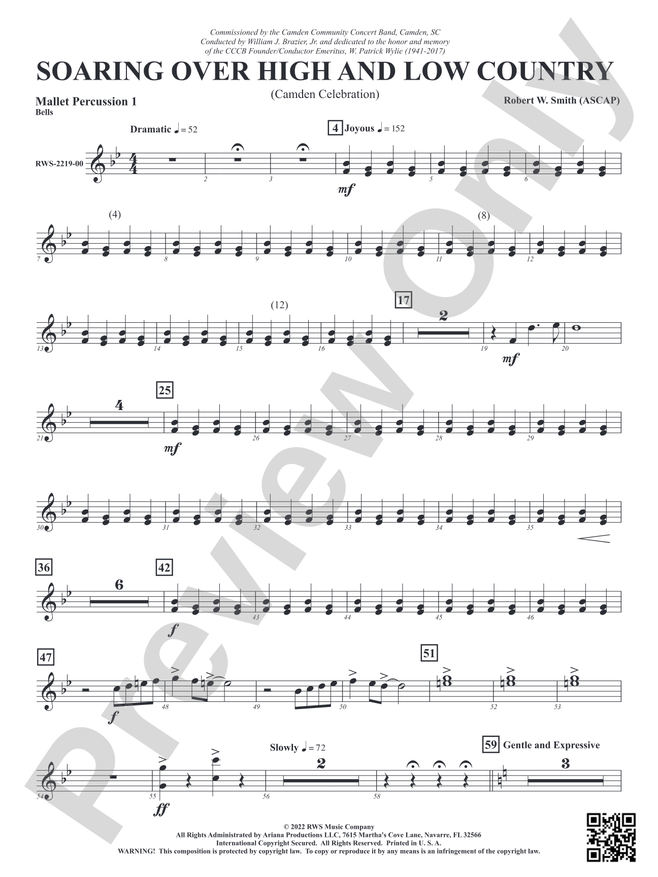 Soaring Over High and Low Country - Camden Celebration: 1st Mallet Percussion