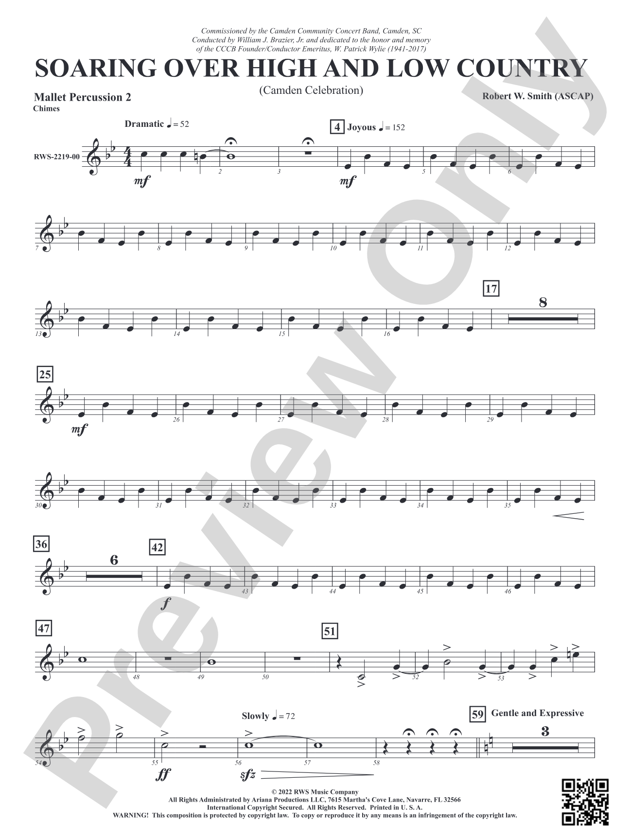 Soaring Over High and Low Country - Camden Celebration: 2nd Mallet Percussion