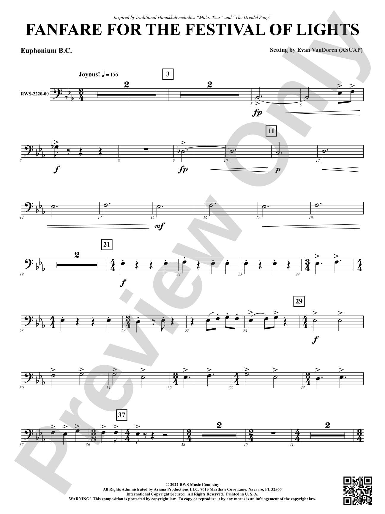 Fanfare for the Festival of Lights: Baritone B.C.