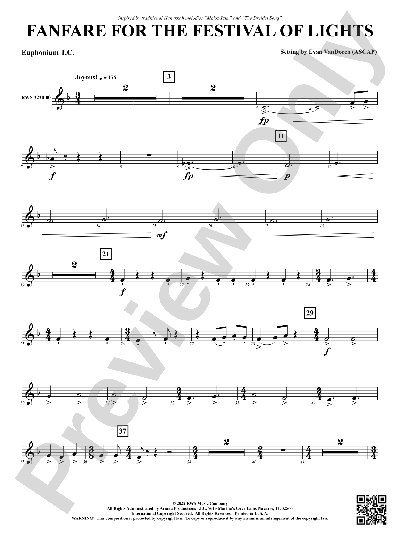 Fanfare for the Festival of Lights: Baritone T.C.