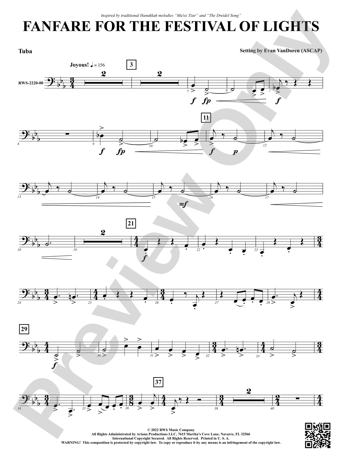 Fanfare for the Festival of Lights: Tuba